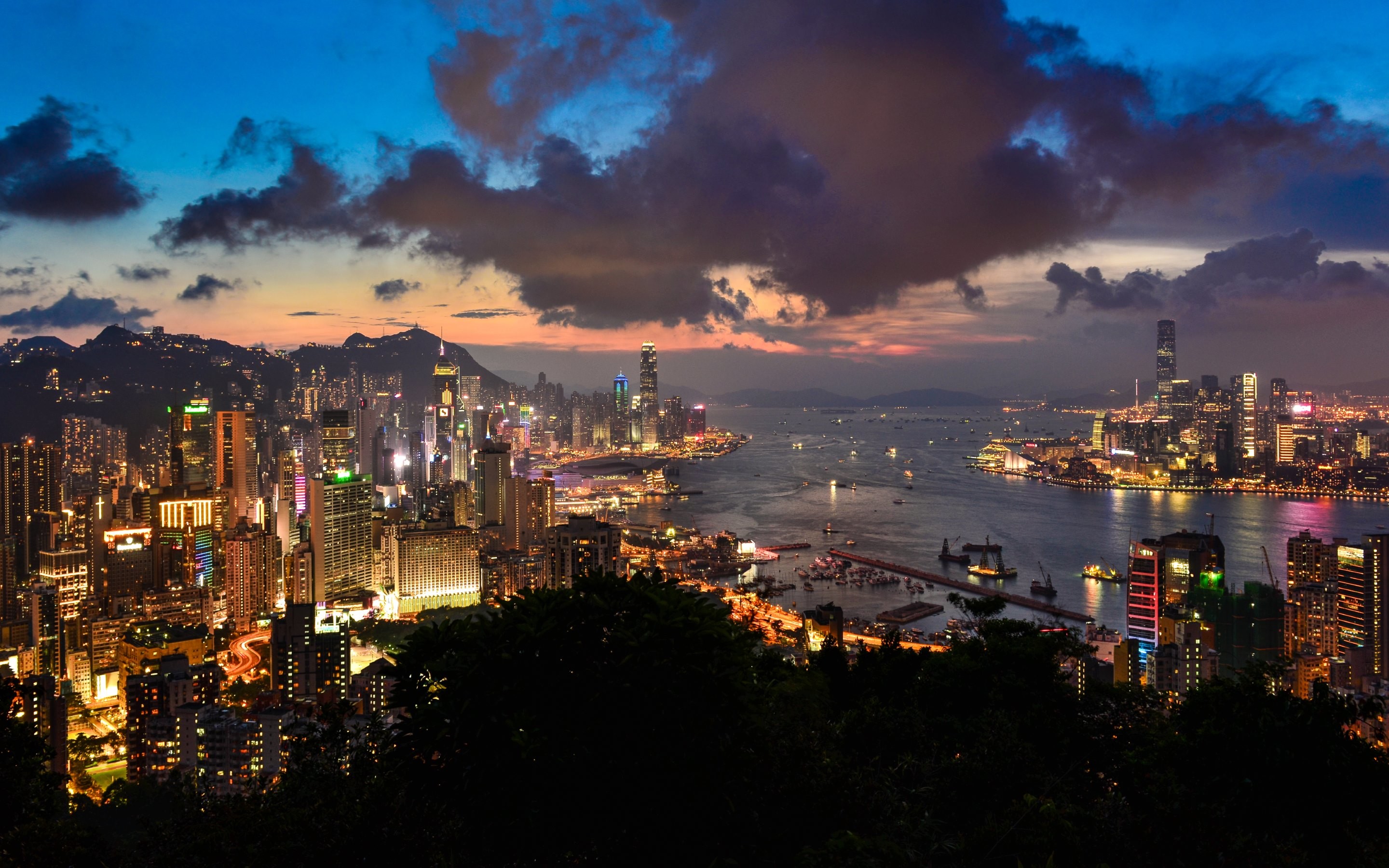 2880x1800 4K HD Wallpaper: Super Hong Kong Panorama