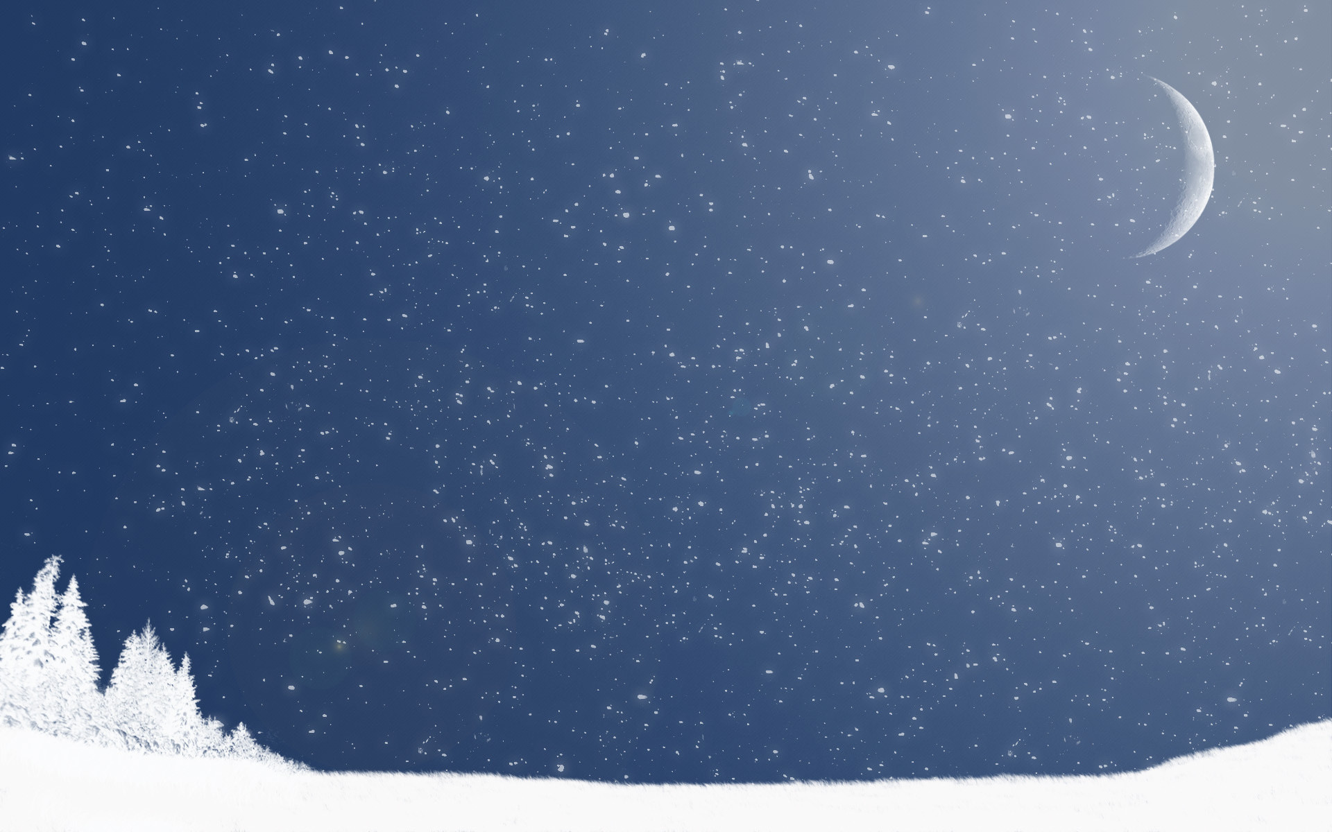 1920x1200 Wallpaper clean, snow, winter, moon, graphics, new year, christmas .