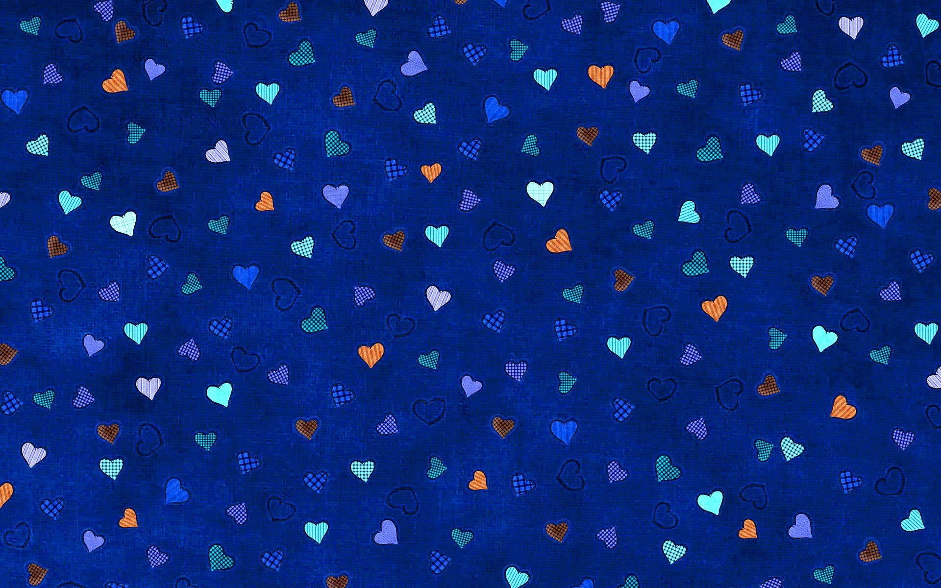 1920x1200 Blue Hearts Background
