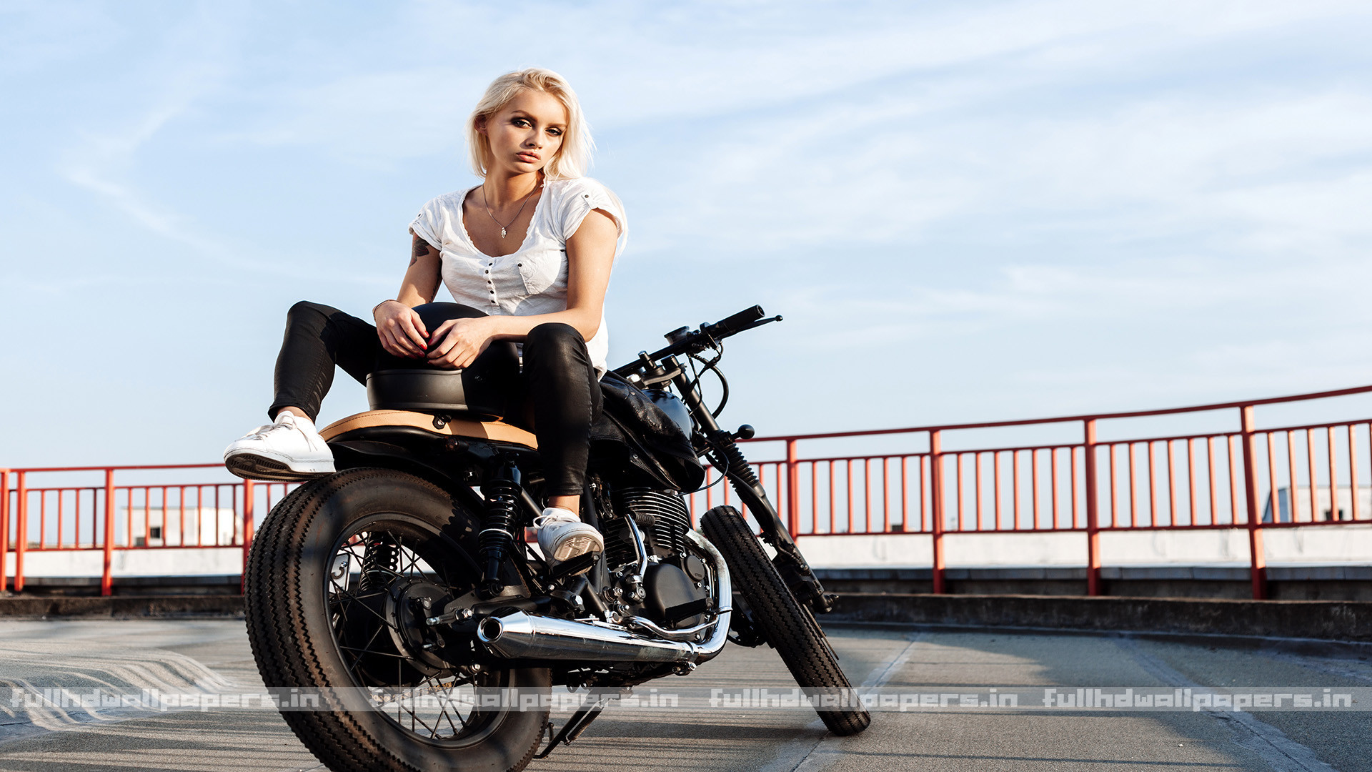 1920x1080  Girl with Motorcycle