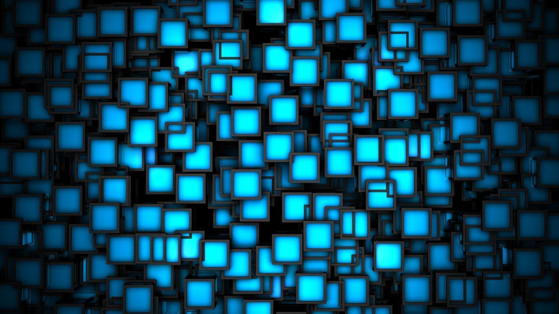 1920x1080 3D Blue Neon Cubes HD Wallpapers - High Definition Wallpapers