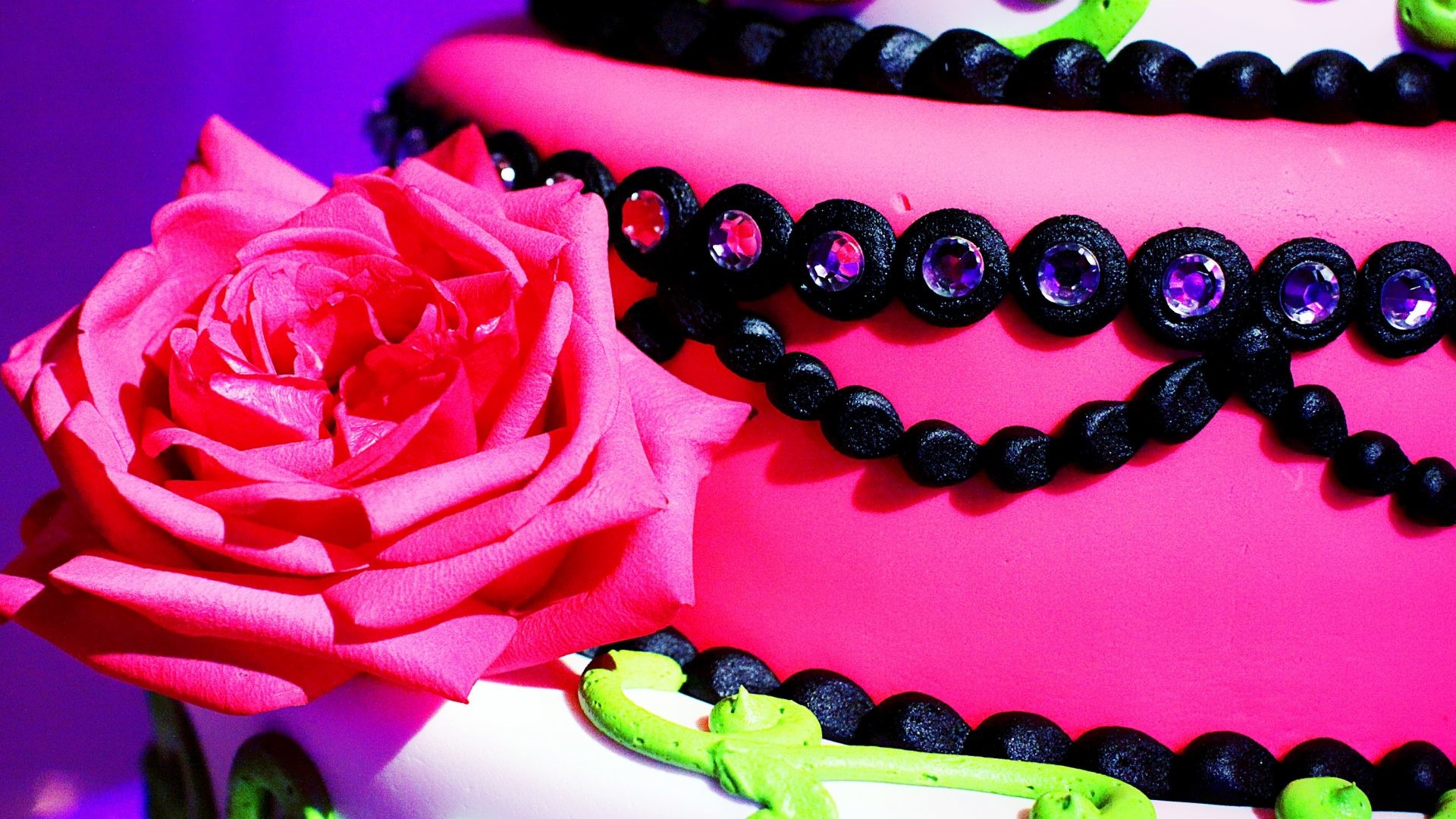 1920x1080 Rose Tag - Green Rose Cake Flower Glamour Nature Pink Wallpapers Download  For Mobile for HD