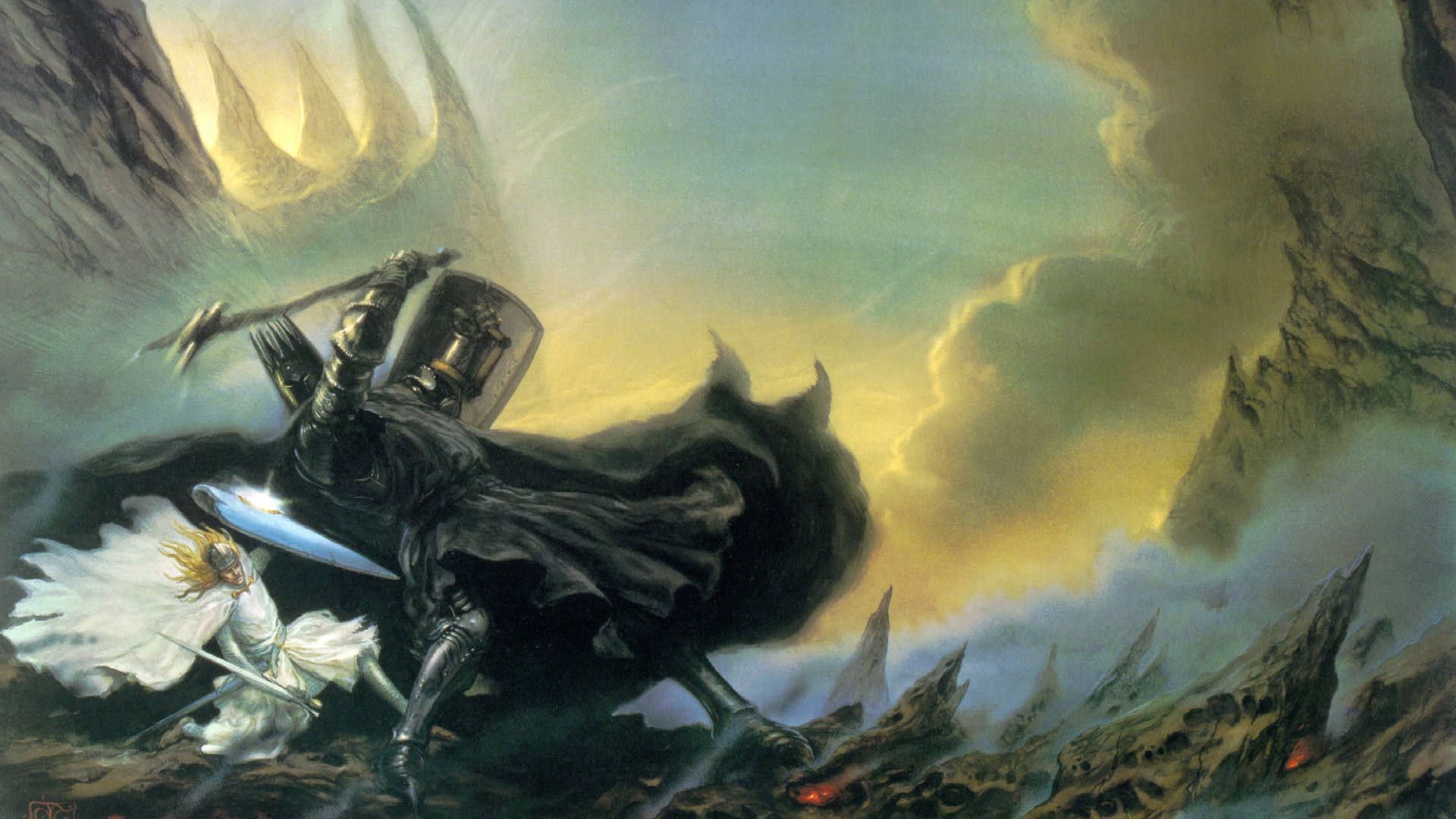 1920x1080 J. R. R. Tolkien, The Silmarillion, Morgoth, Fantasy Art, John Howe