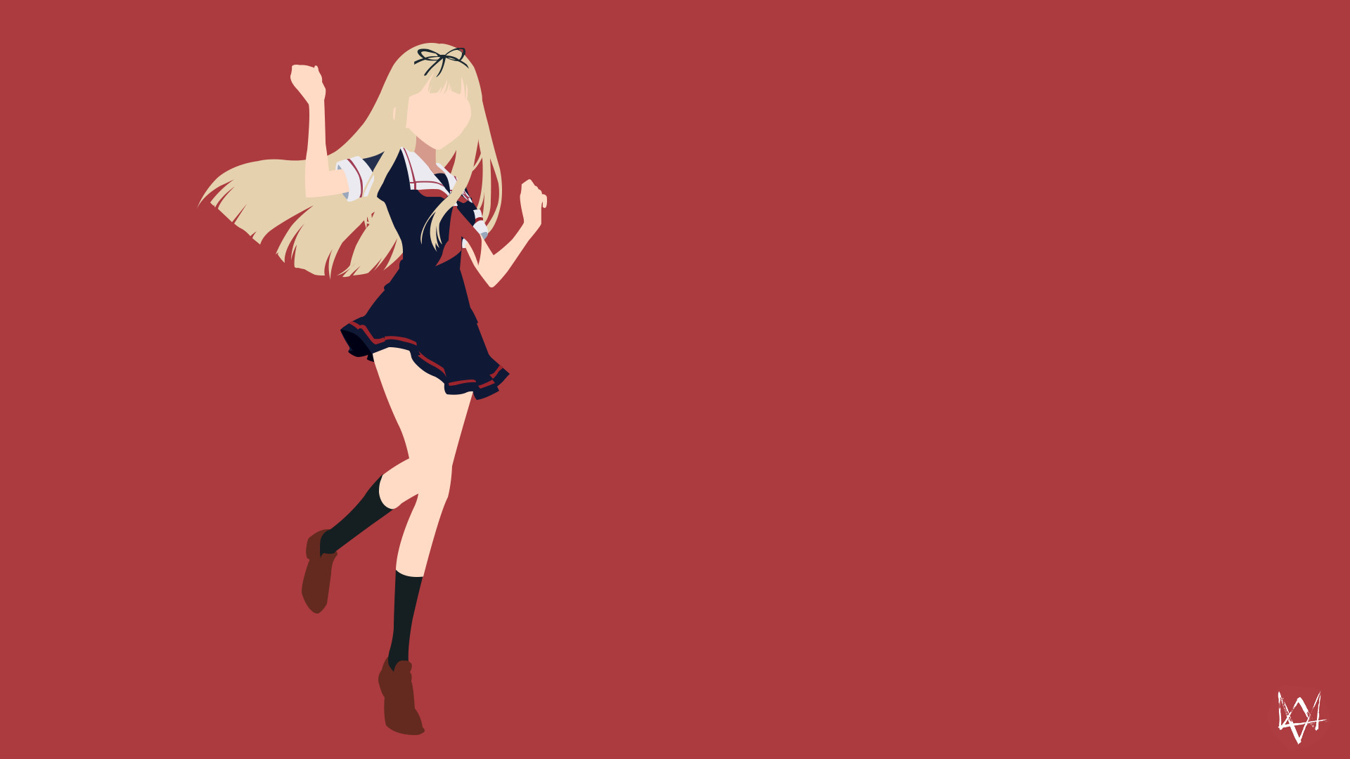 1920x1080 ... Yuudachi (Kantai Collection) Minimalist Anime WP by Lucifer012
