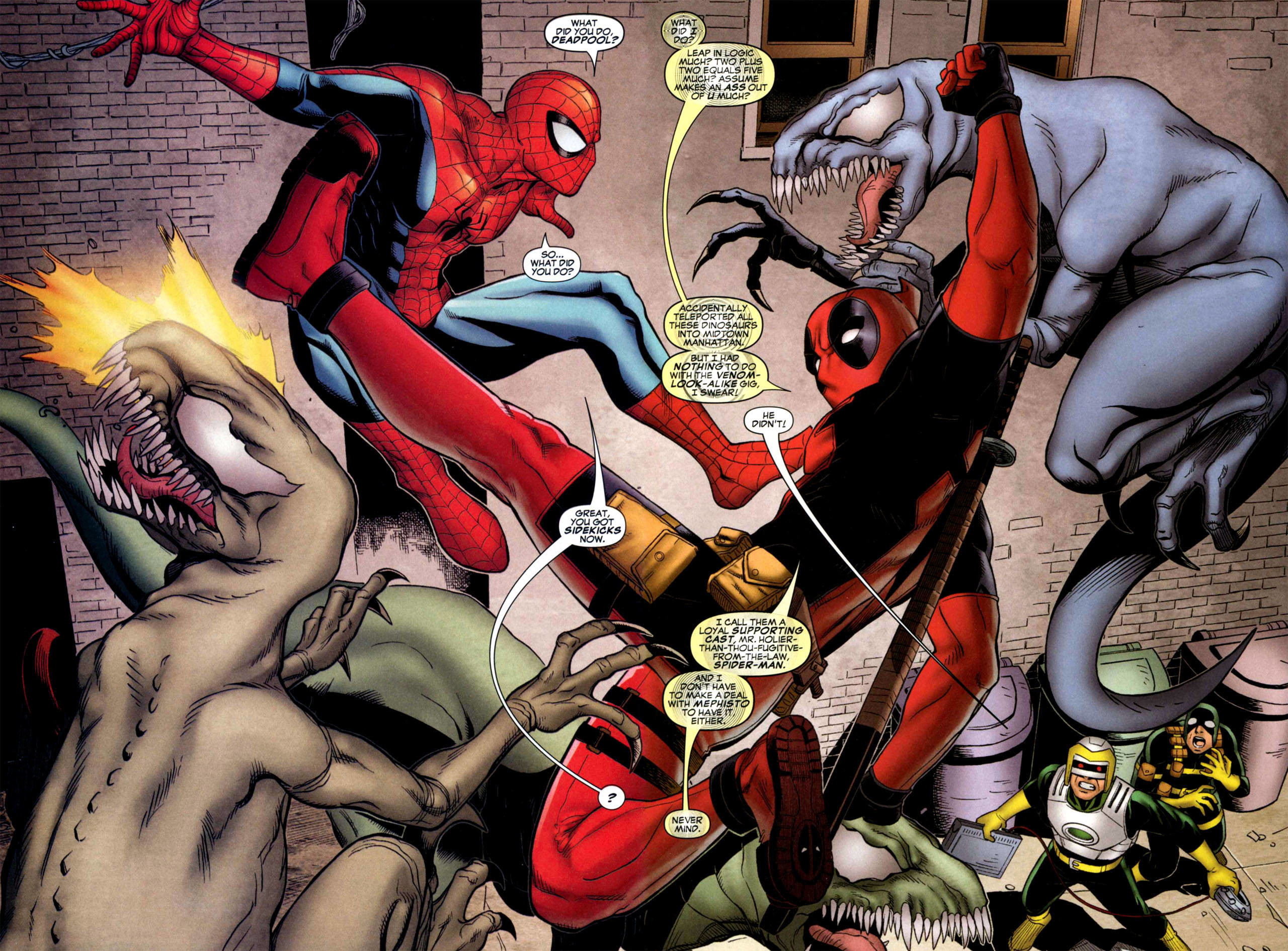 2560x1891 Spiderman Deadpool  Wallpaper 628549