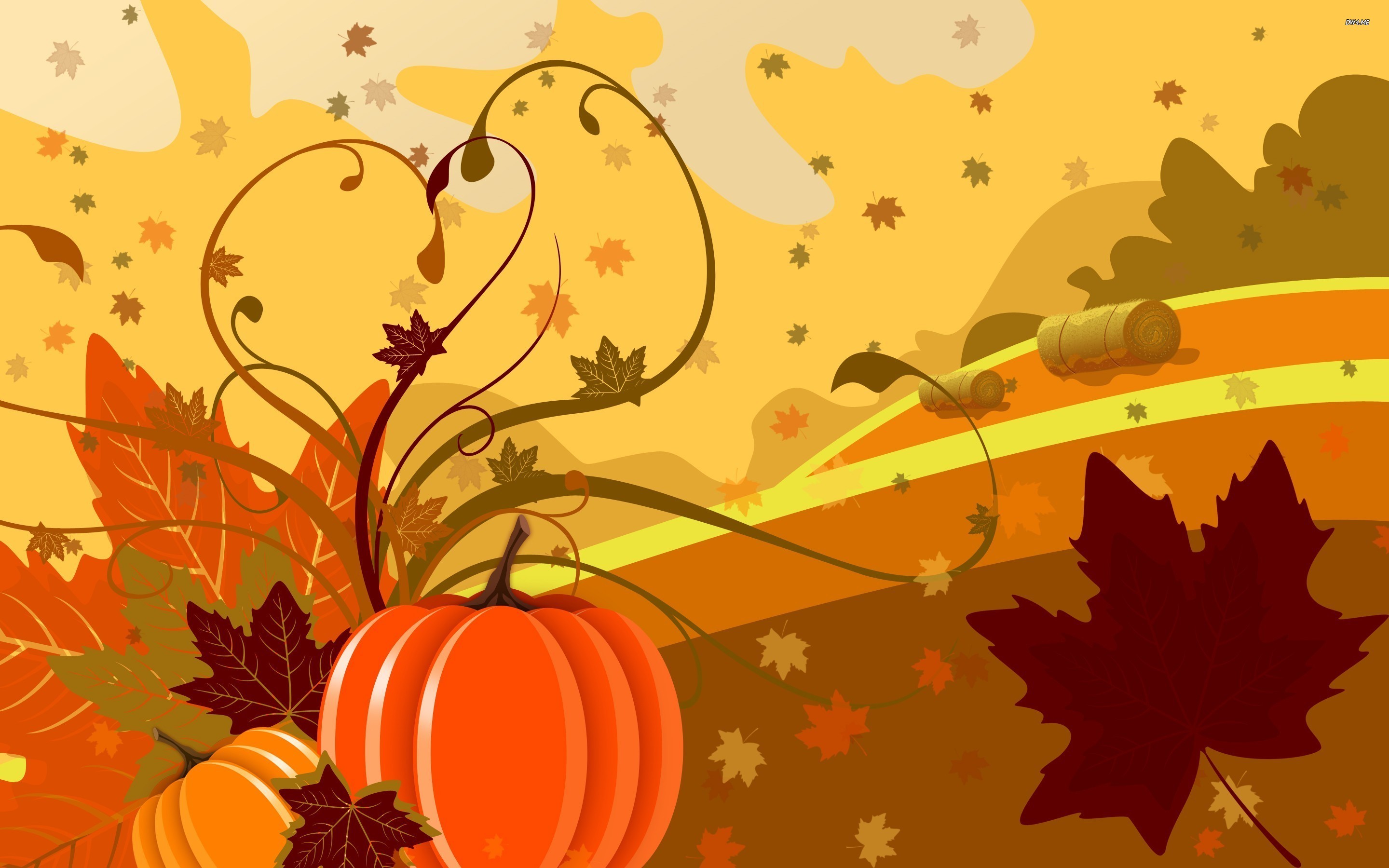 2880x1800 Fall Leaves And Pumpkin Wallpaper Images & Pictures - Becuo