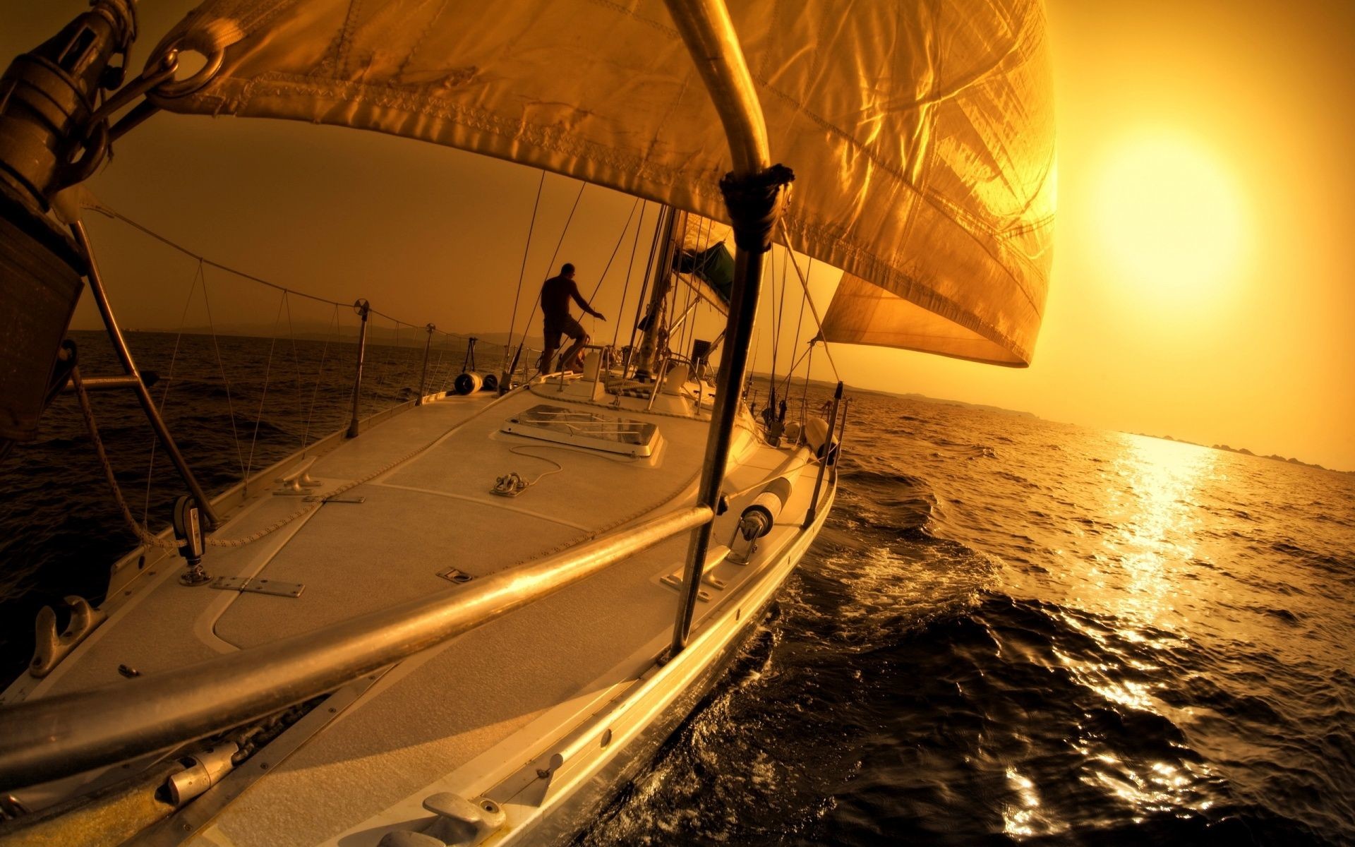 1920x1200 sailing sunset hd 1920Ã1200