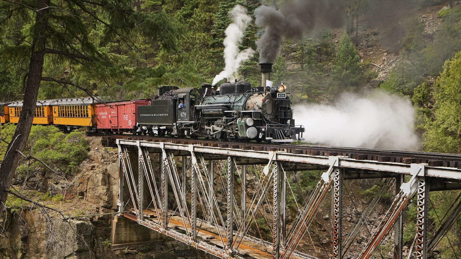 1920x1080 Colorado Steamtrain over Bridge HD Wallpaper in Full HD from the Trains  category.
