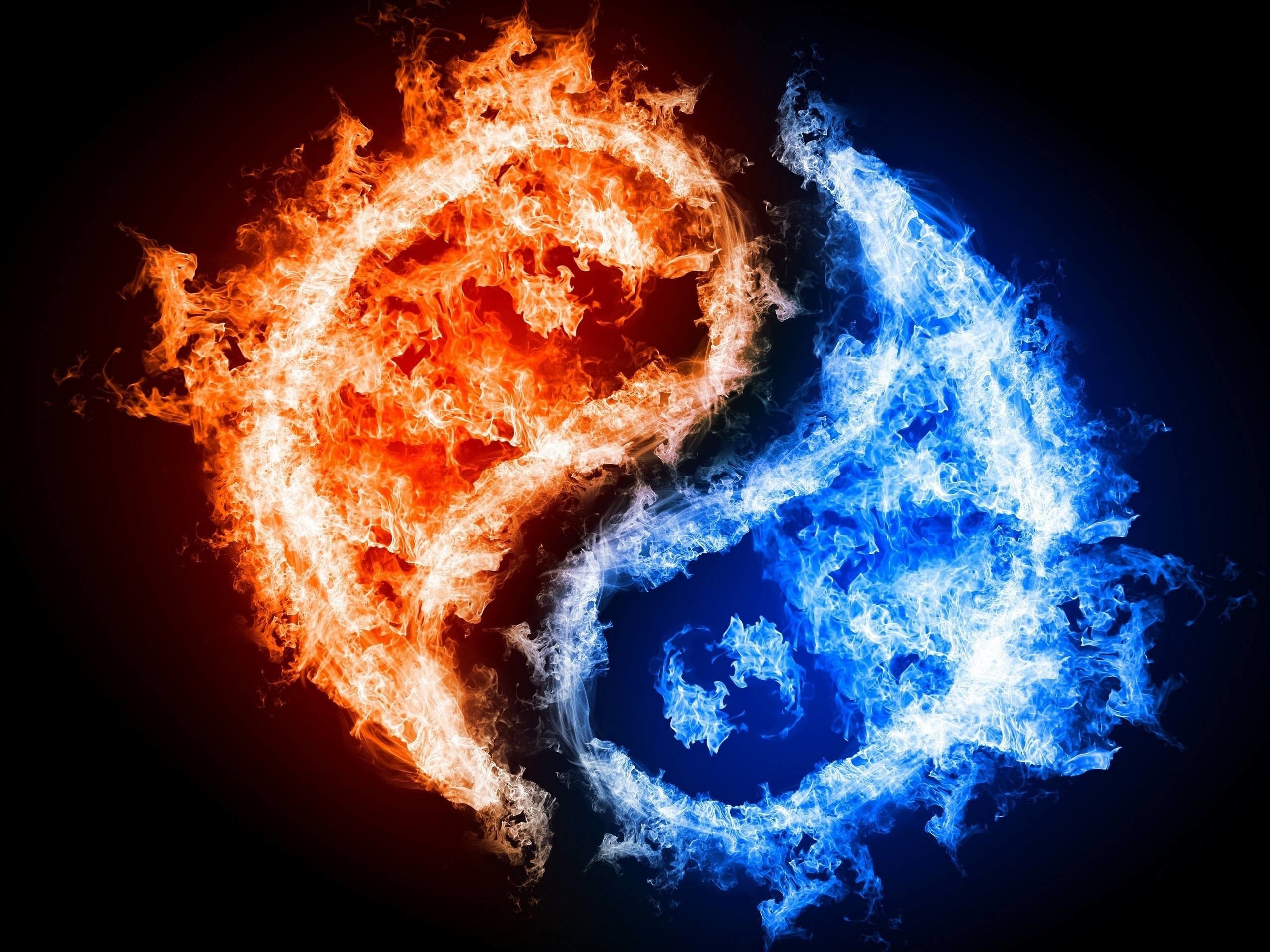 2560x1920 Wallpapers For > Red And Blue Flames Wallpaper