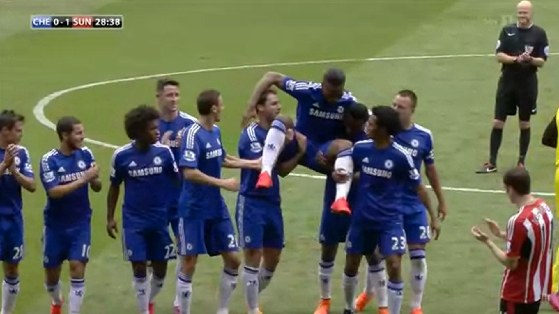 1920x1080 Chelsea teammates carry Didier Drogba off the field in his final match |  Soccer | Sporting News