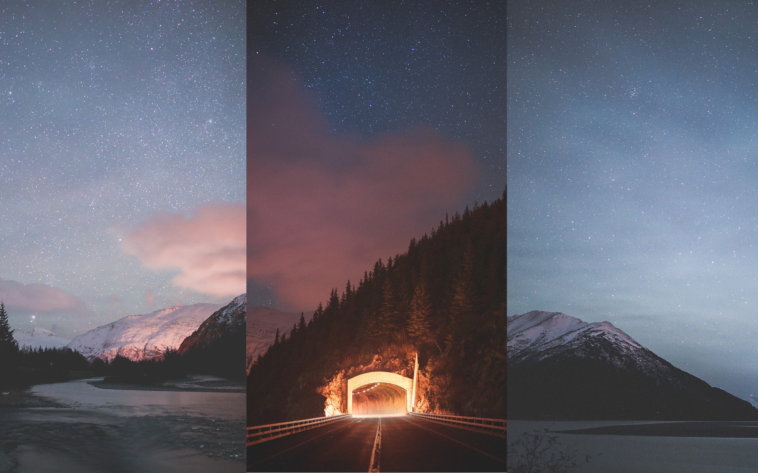 2560x1600 nature, Alaska, Winter, Landscape, Night, Stars Wallpapers HD / Desktop and  Mobile Backgrounds