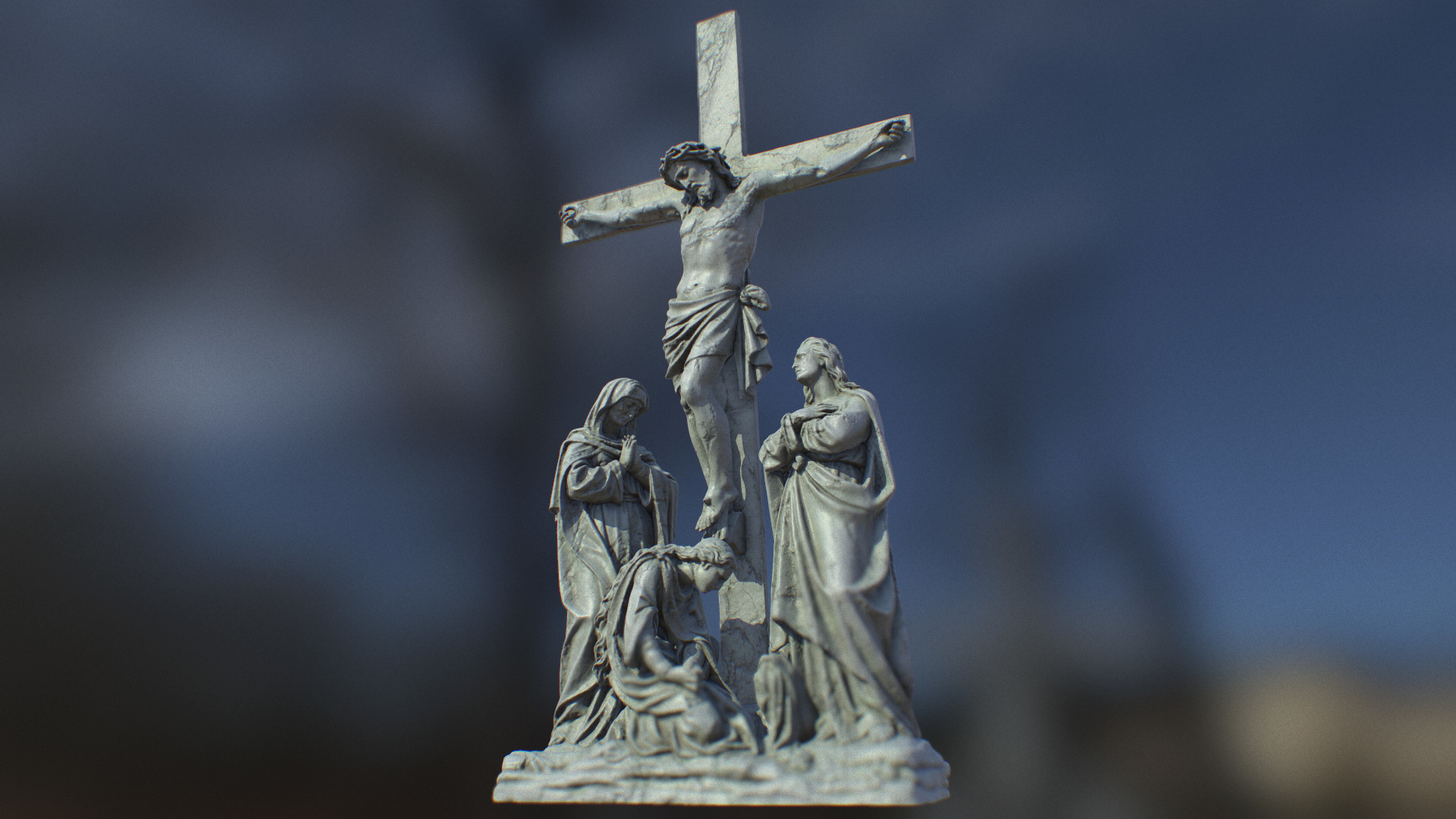 1920x1080 Crucifixion - Remeshed and textured 3d scan