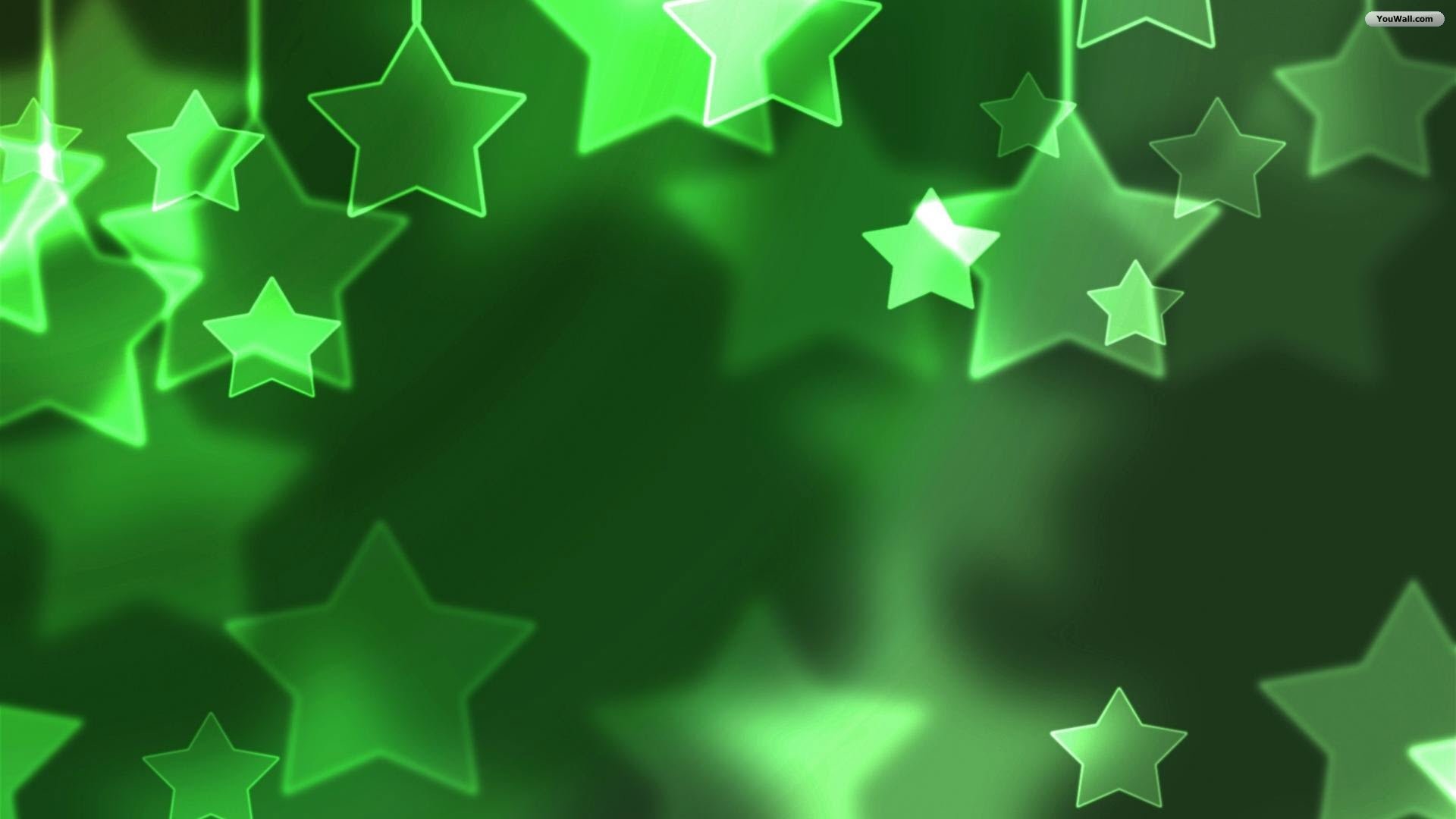 1920x1080 Green Stars Wallpaper