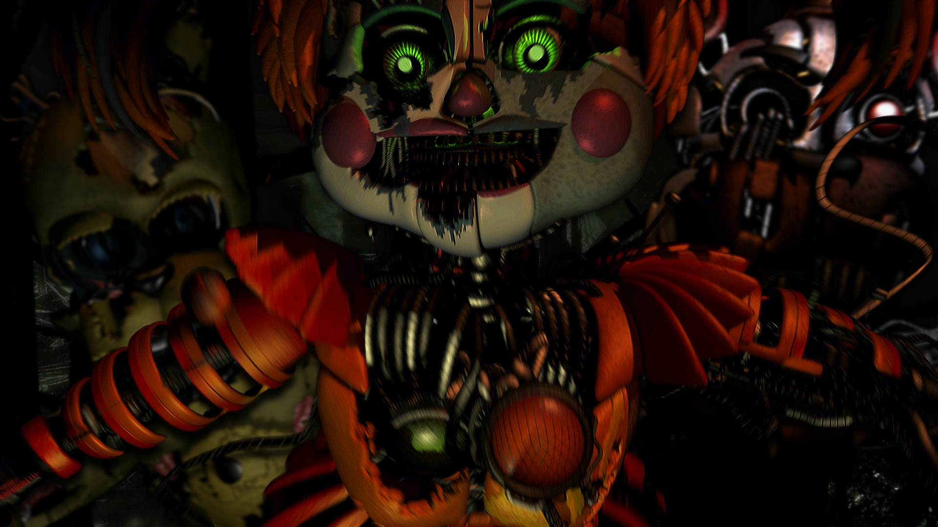 1920x1080 Made a simple FNaF 6 wallpaper from the animatronics' jumpscare .