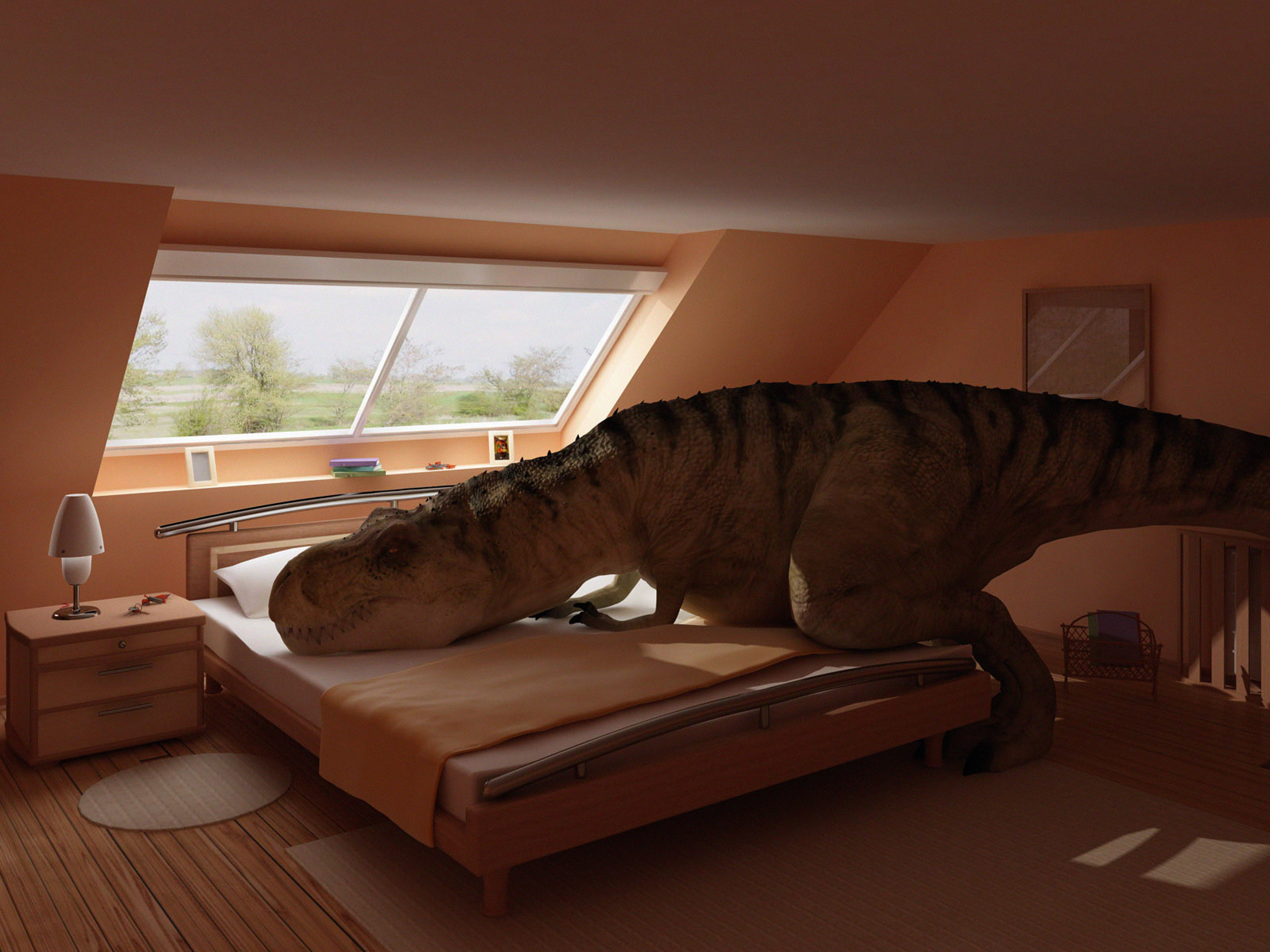 2560x1920 Wild Animals Beds T Rex Window Panes Dinosaur 867553 Wallpaper wallpaper