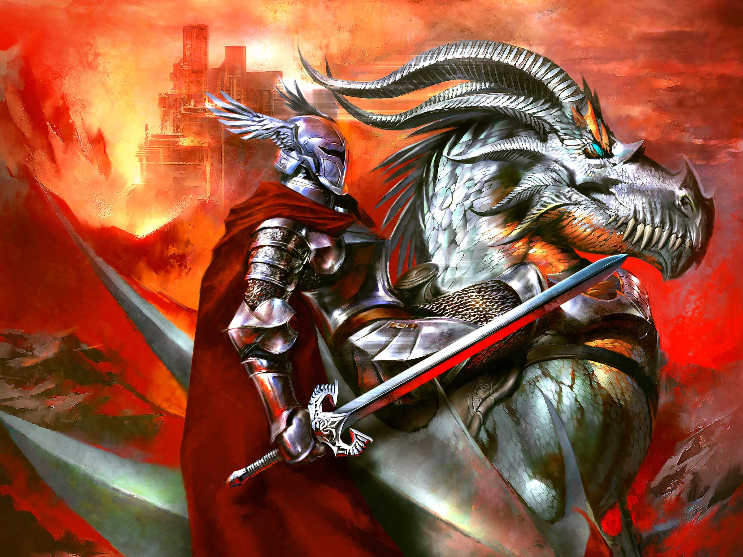 2400x1800 Dragonlance comics fantasy art dragon warrior knight armor wallpaper |   | 41892 | WallpaperUP