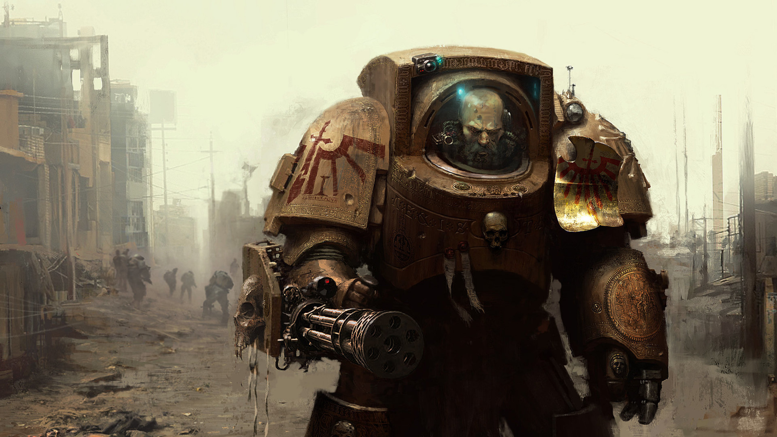 2560x1440 Preview wallpaper warhammer 40k, space marine, armor 