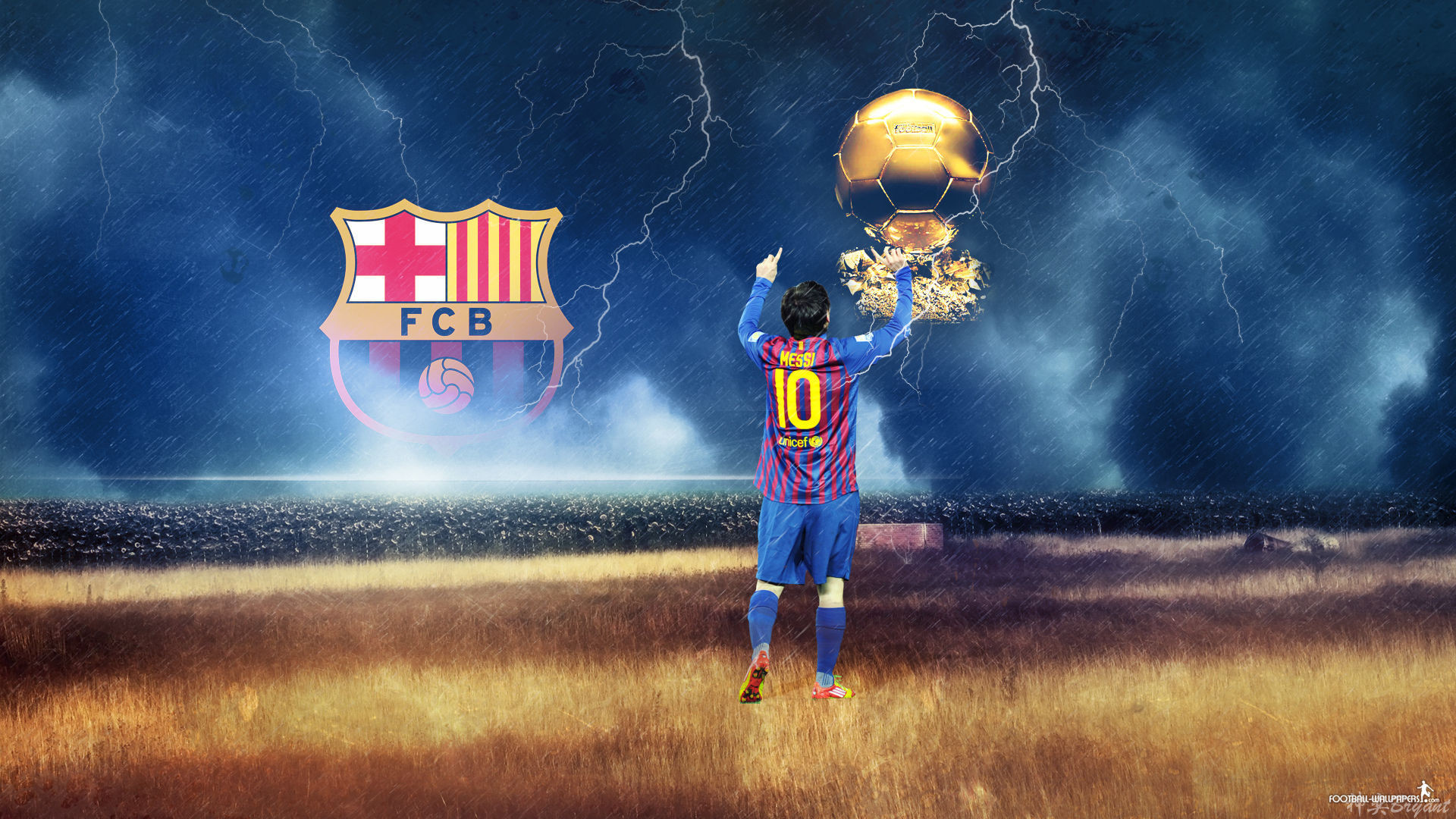 1920x1080 Lionel Messi Lightning Desktop Background