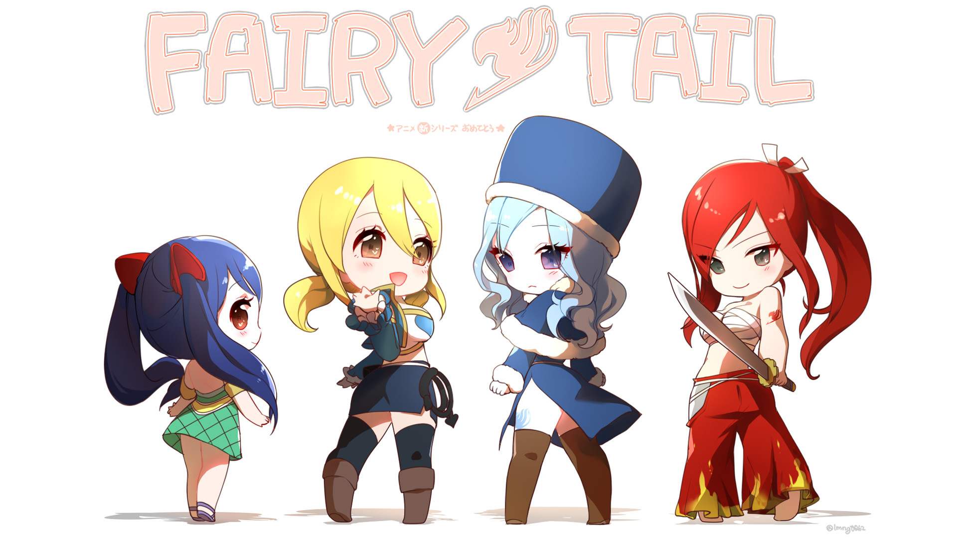 1920x1080 Fairy Tail Chibi Girls Wallpaper HD