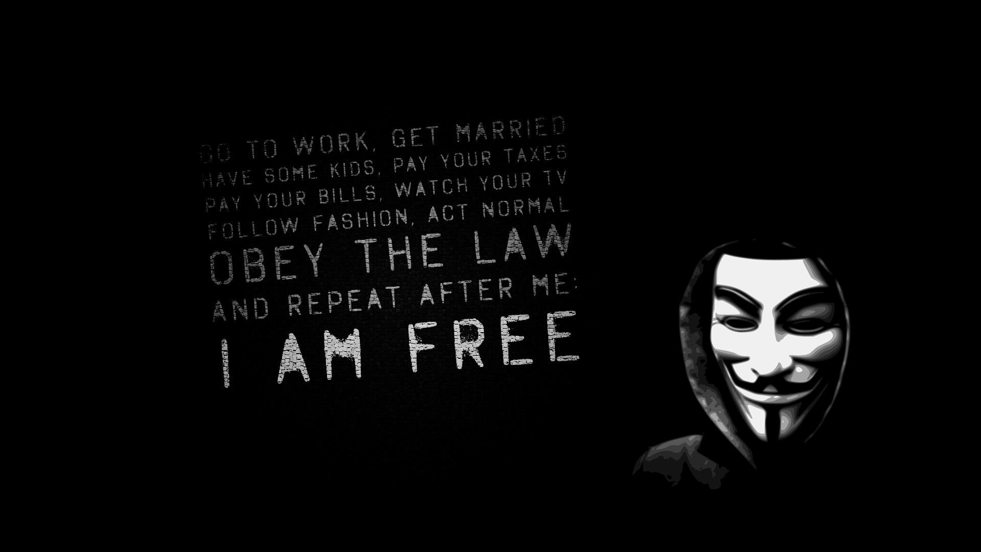 1920x1080 Is violence acceptable in the name of Freedom? Anonymous text quotes Guy  Fawkes V for Vendetta black background
