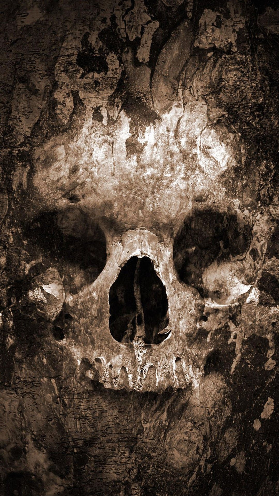 1080x1920 Hard Skull Black Scary Dark Gothic Wierd