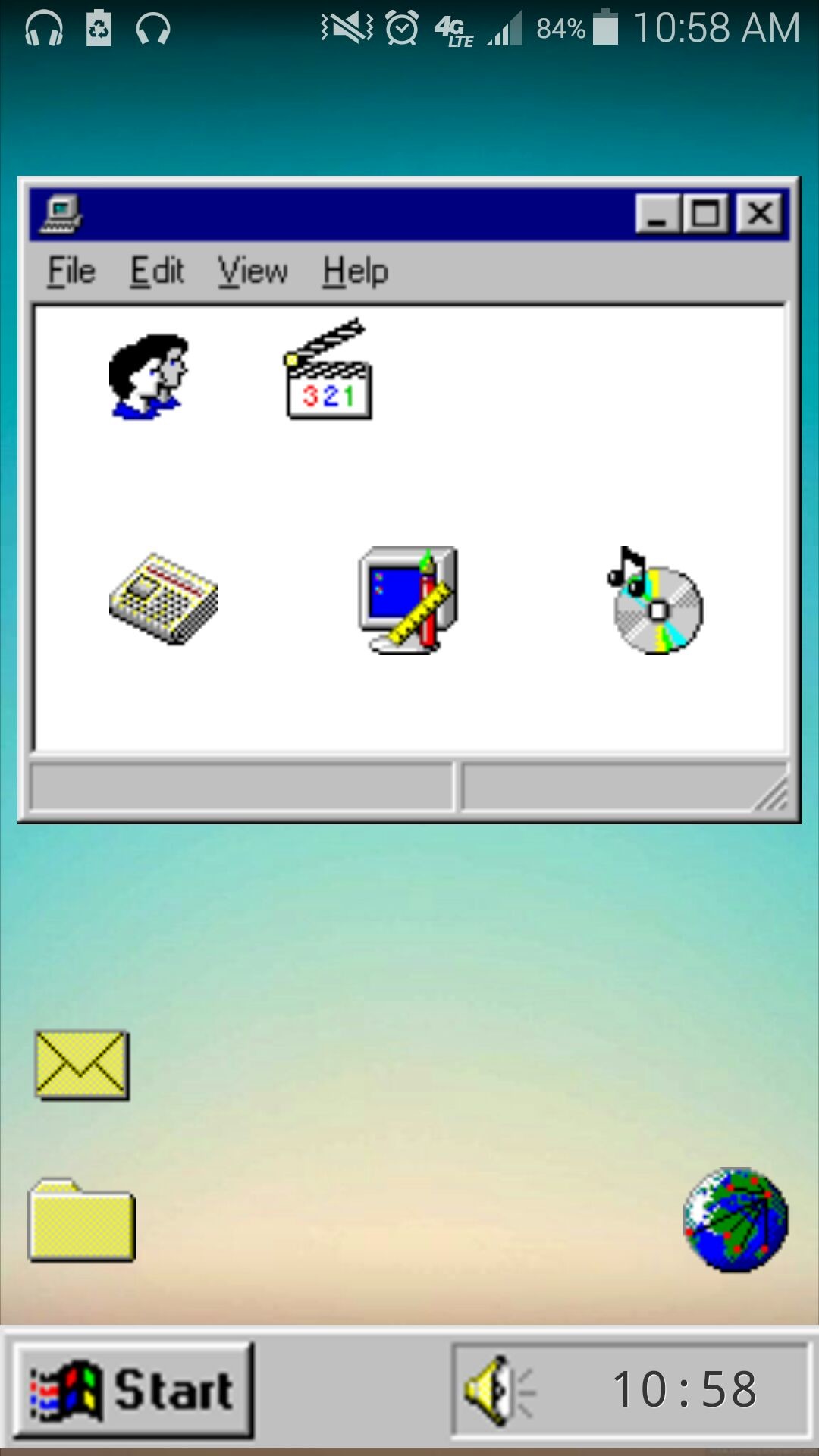 1080x1920 [Functional] My version of the Retro Windows 95 theme I've been using for a  while ...