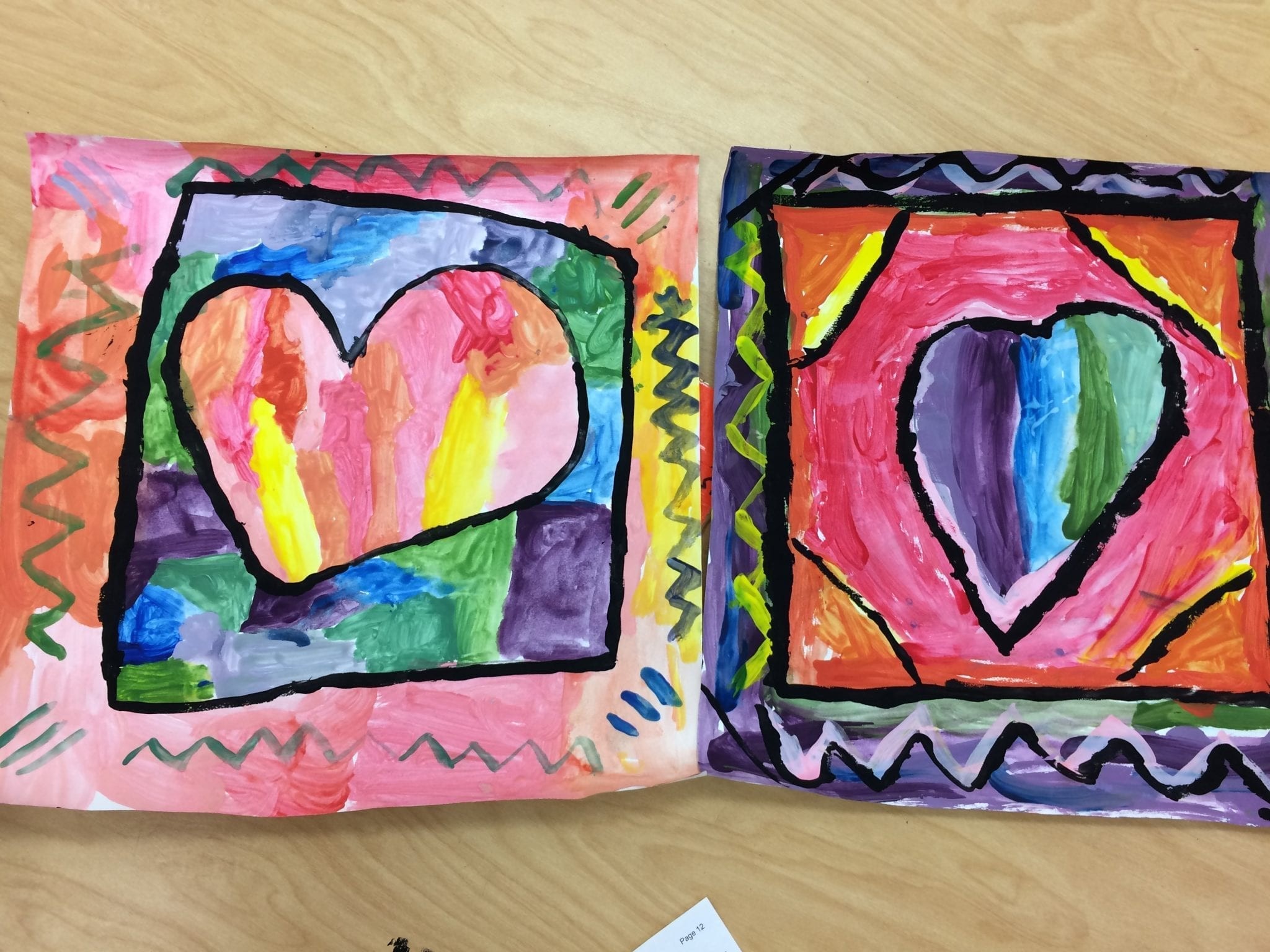 2048x1536 We created our own versions of Peter Max's painted hearts using warm and  cool colors in time for Valentine's Day.