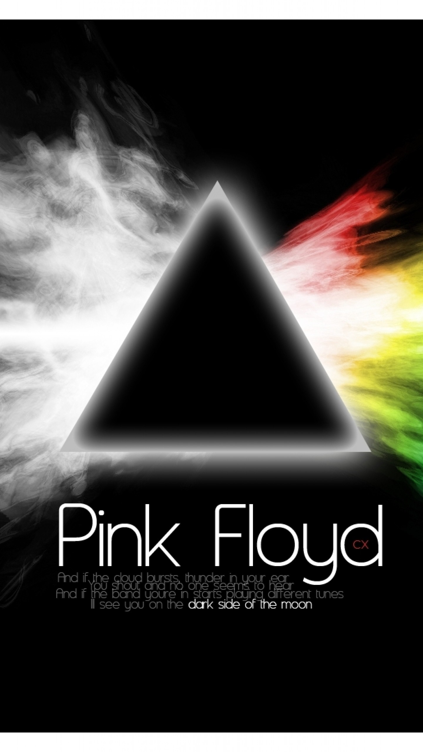 1440x2560  Wallpaper pink floyd, sign, text, graphics, triangle