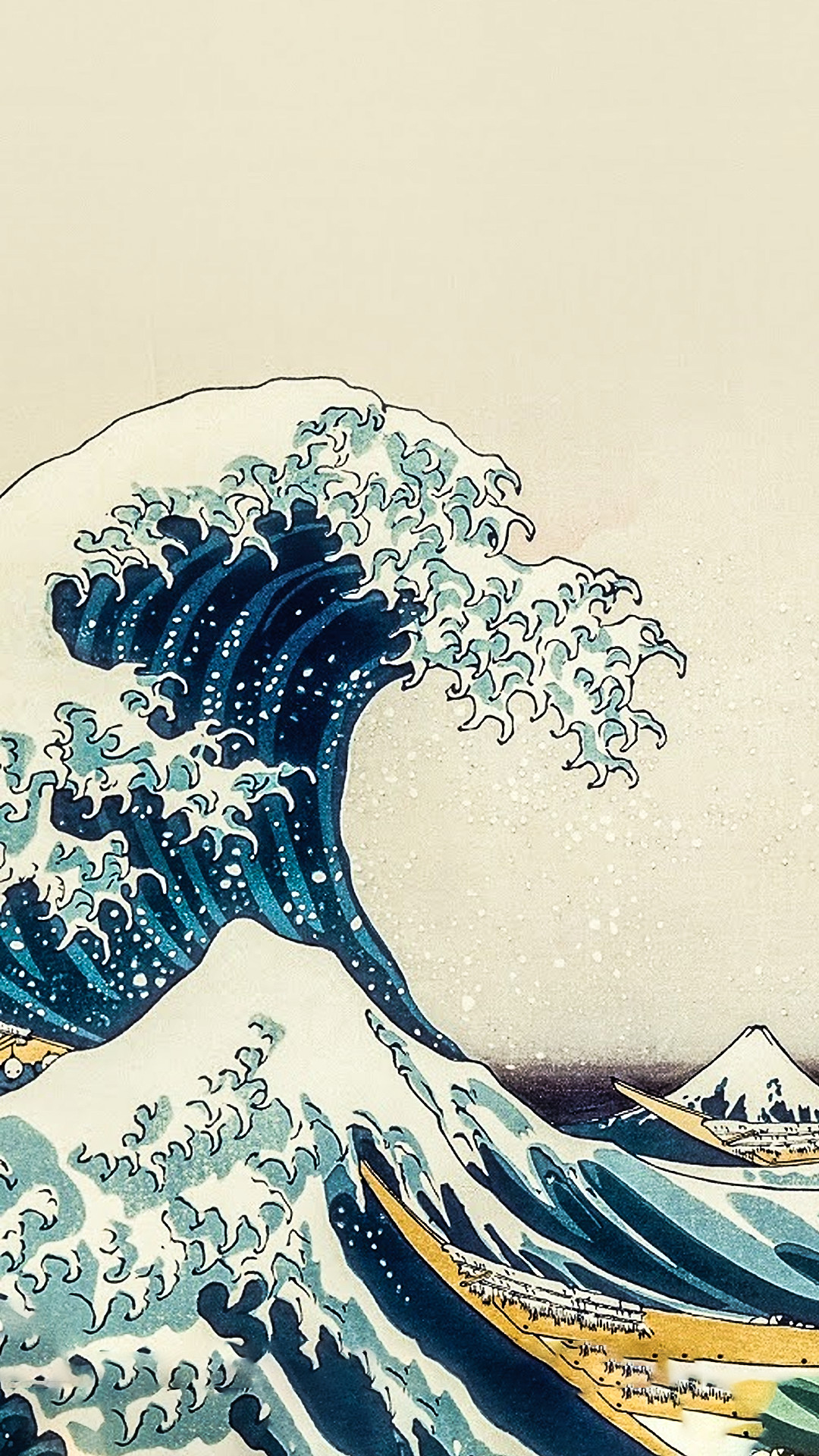 1080x1920 The Great Wave Off Kanagawa [By Hokusai] [Custom Edit] Link : https