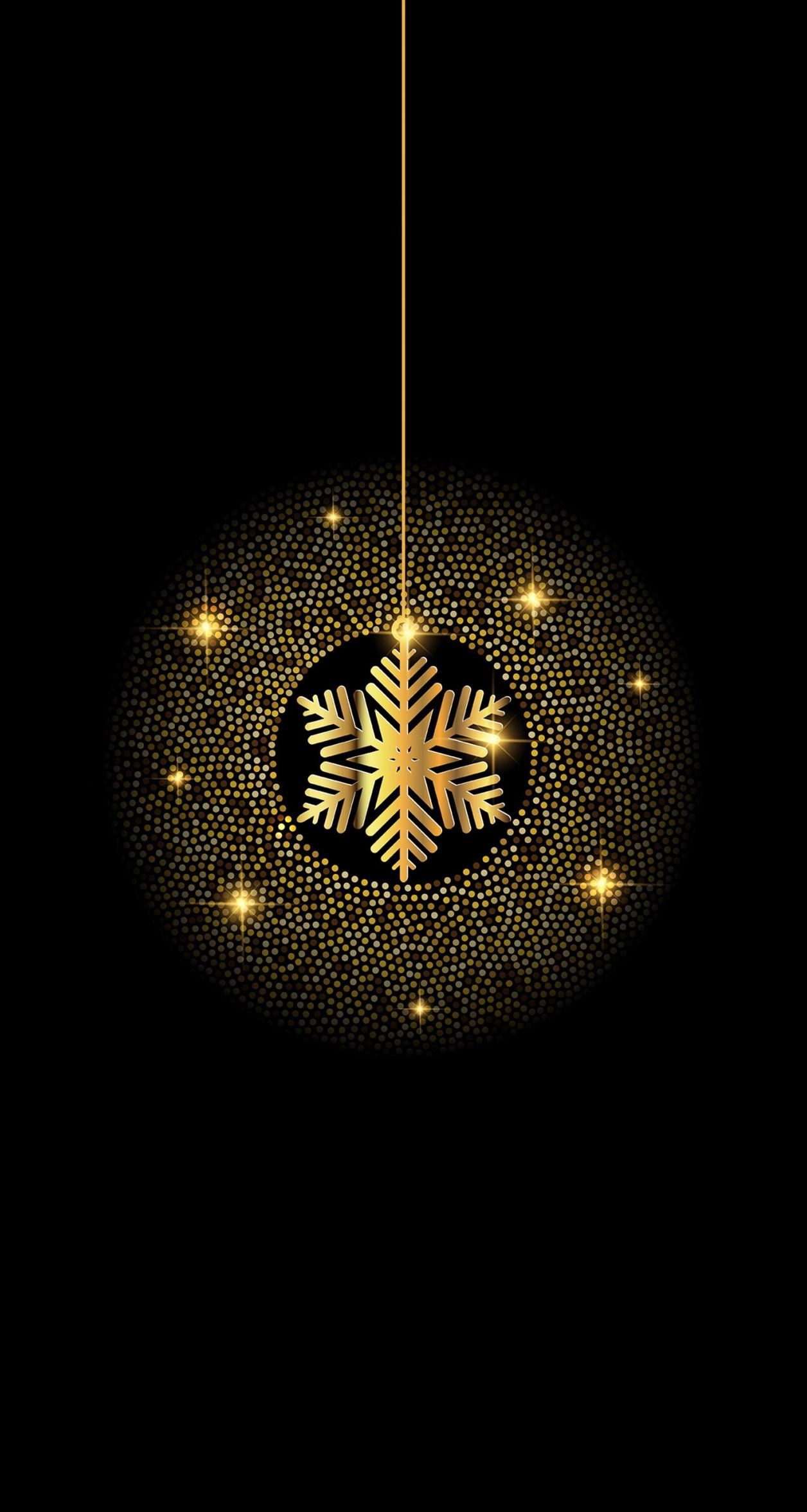 1256x2353 Black and gold snowflake
