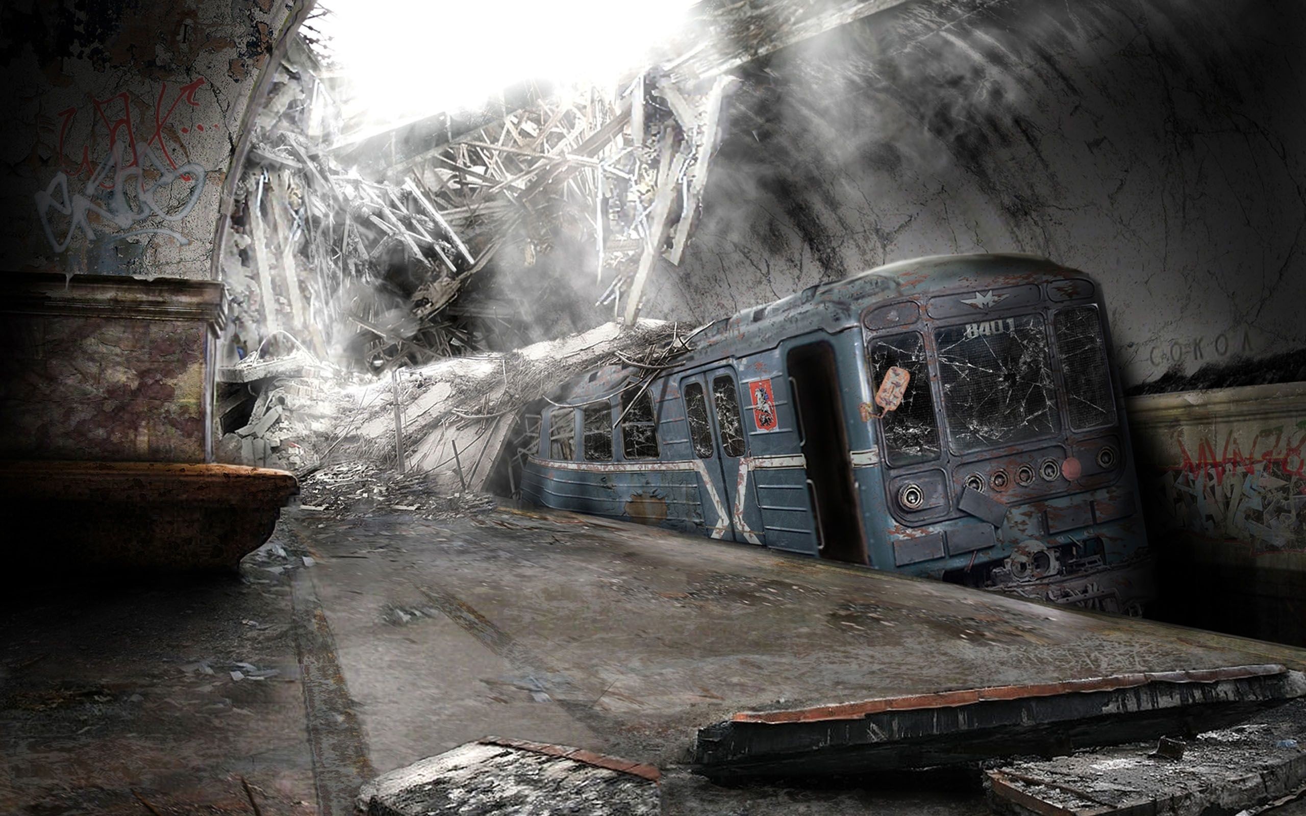 2560x1600 Abandoned Subway Wallpaper