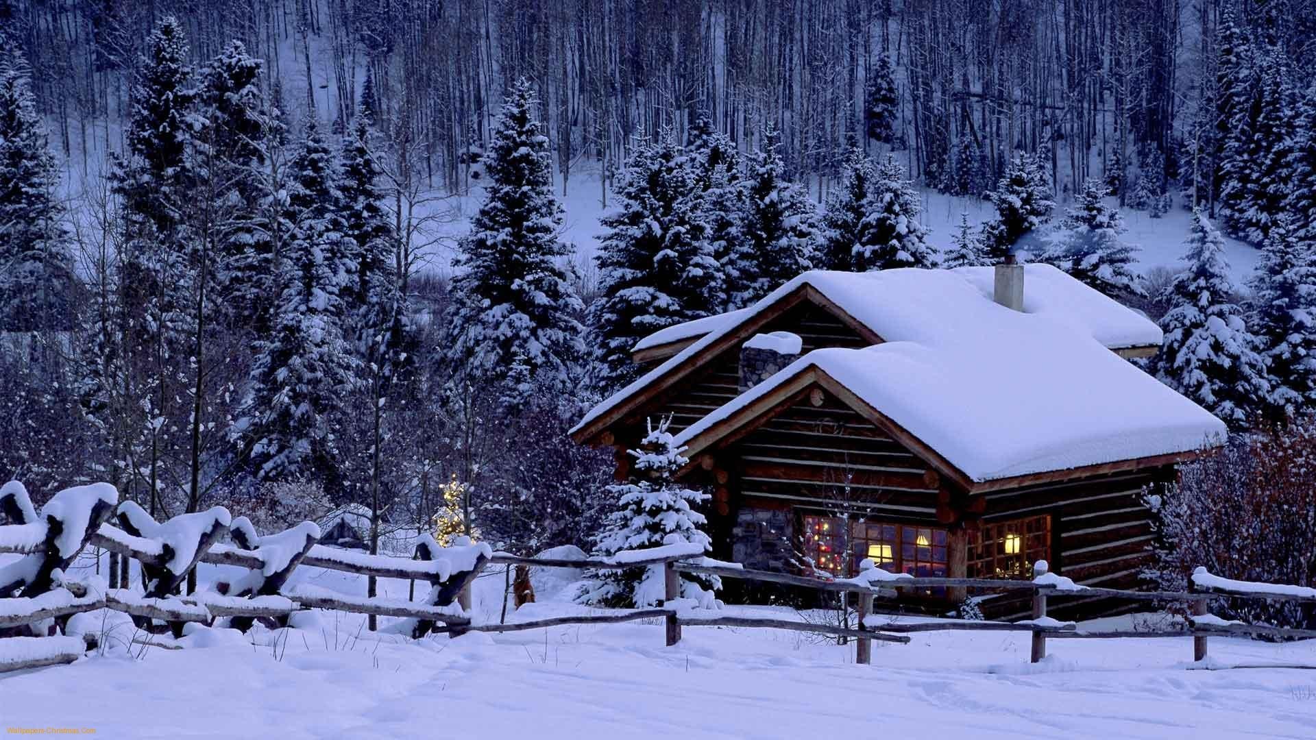 1920x1080 Christmas Tag - Christmas Cabins Woods Mountain Eve Forest Winter Picture  Desktop Background for HD 16