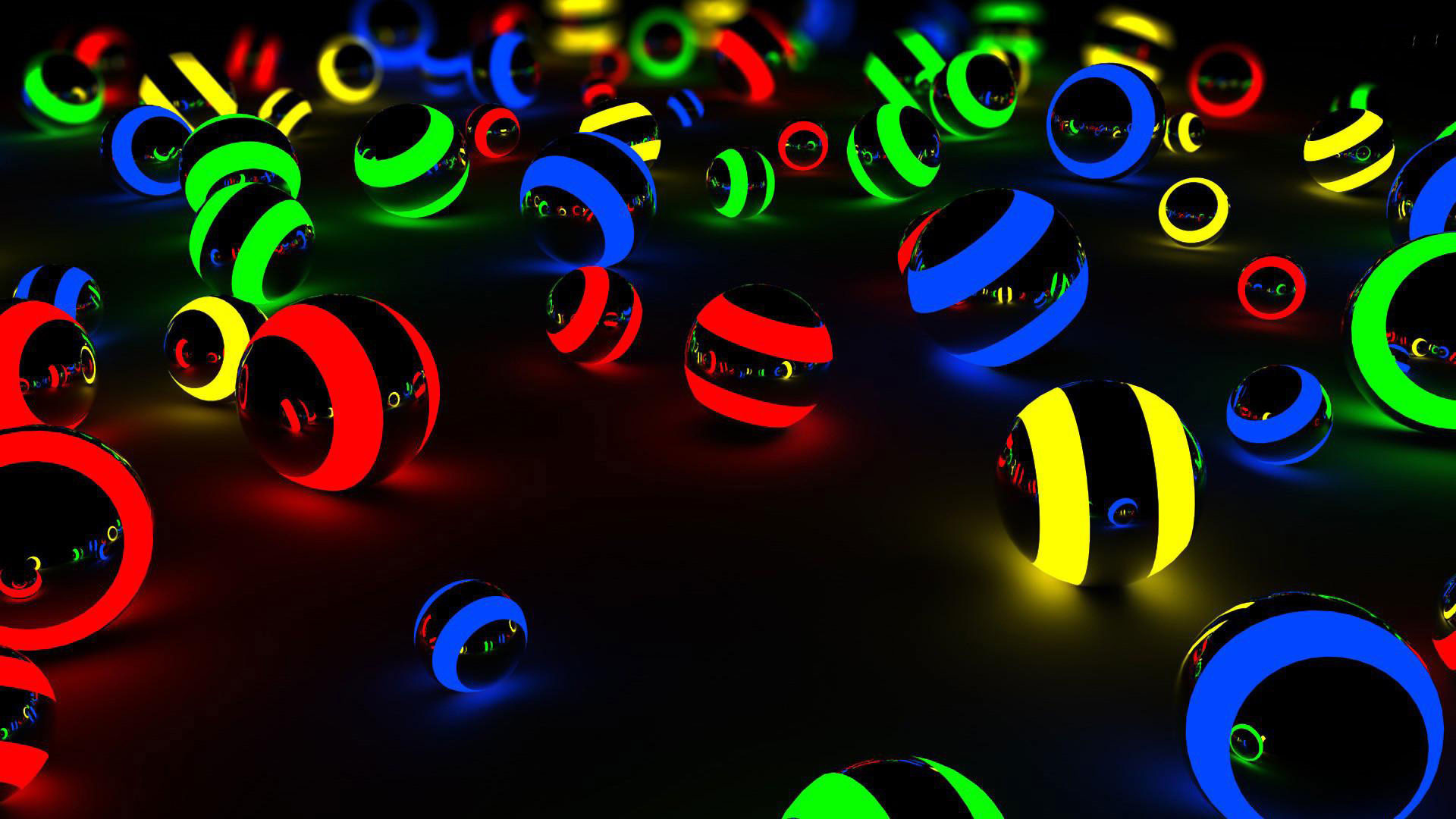 1920x1080 ... Colorful 3D Multi-Color Glowing Mushrooms Wallpaper | HD 3D and  Abstract ... Neon Balls ...