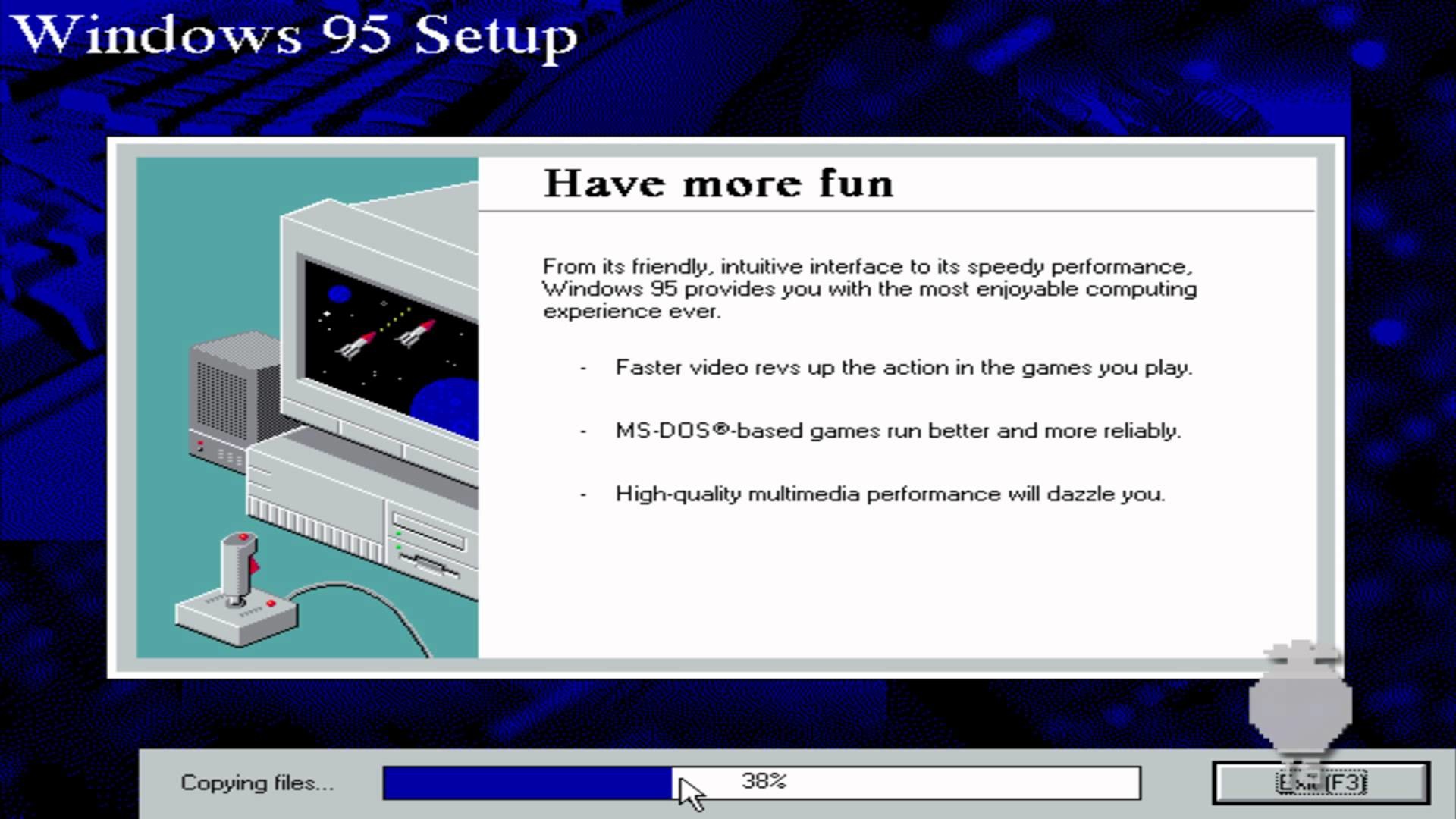 1920x1080 Windows 95 Installation - VirtualBox