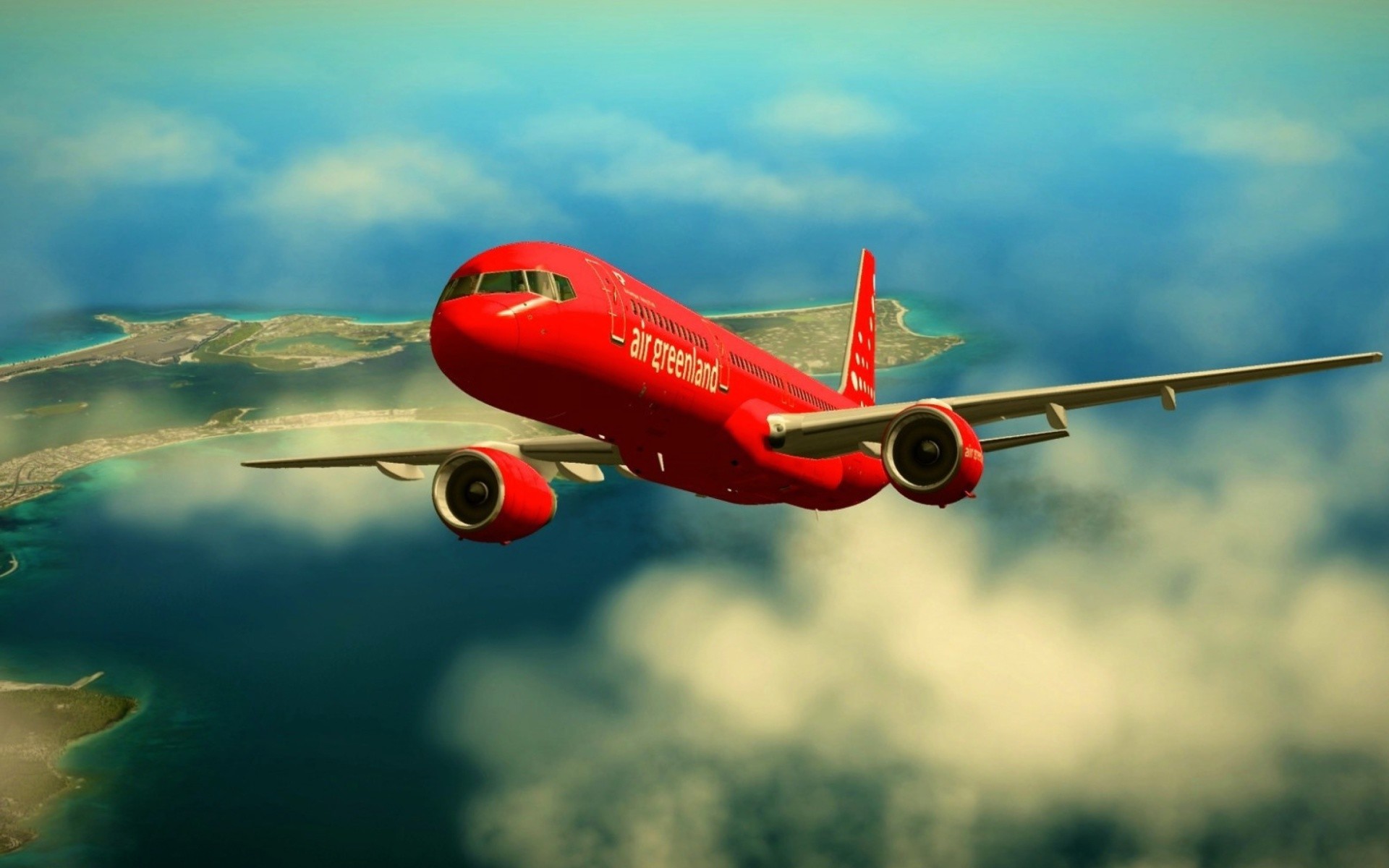 1920x1200 Red Boeing 757 – Air Greenland: