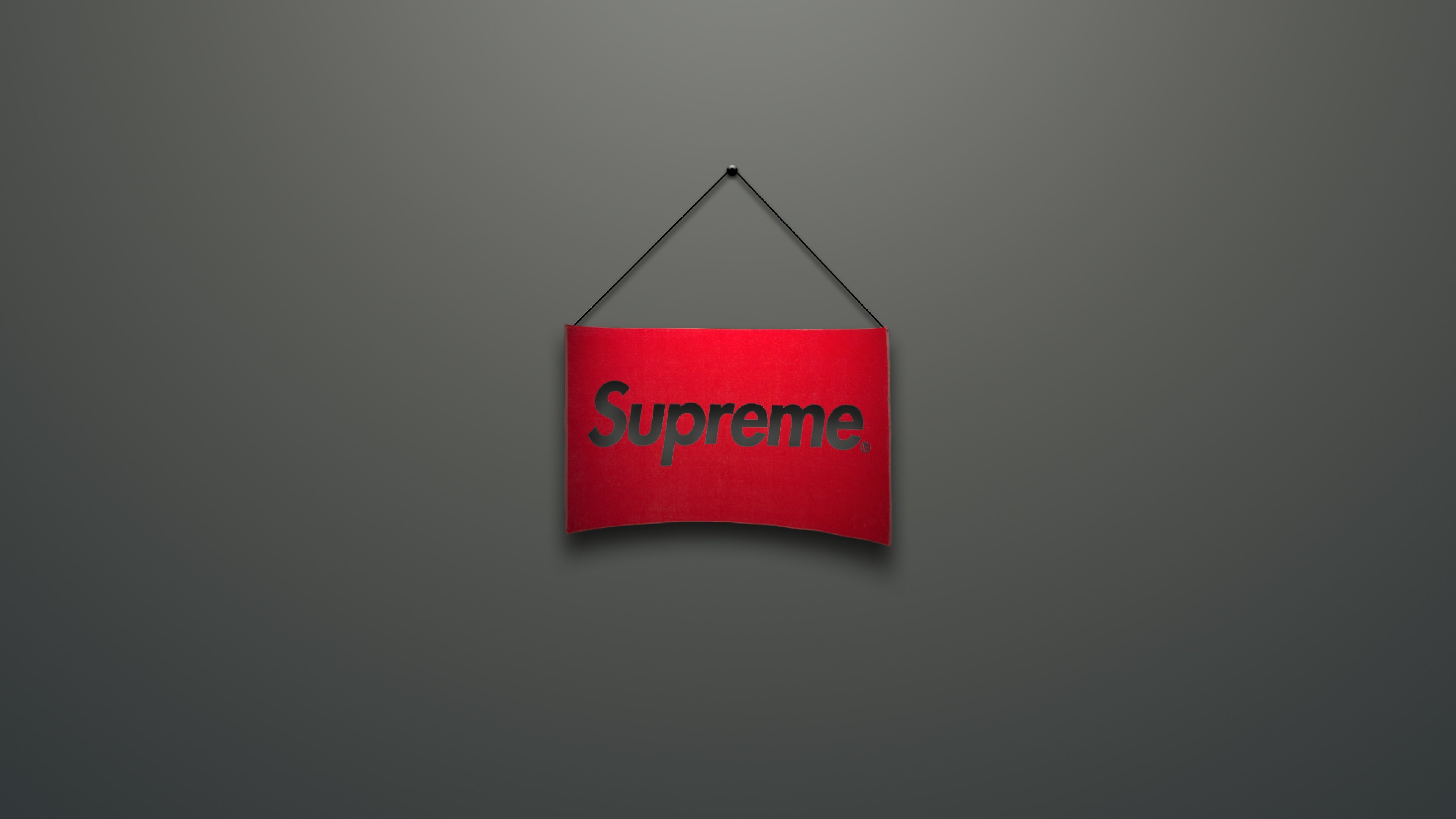 3840x2160  Wallpaper supreme, logo, red, minimalism