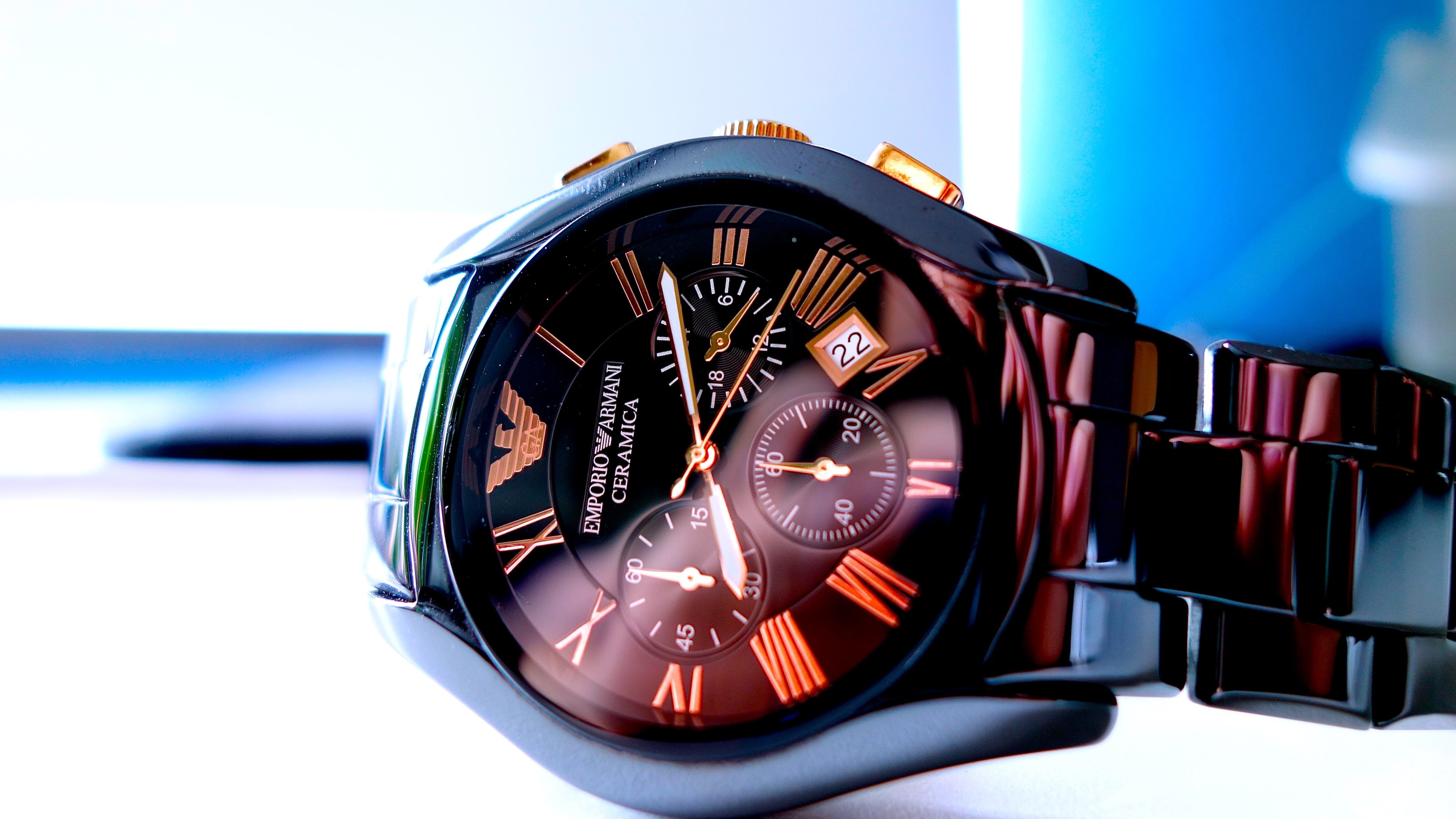 3840x2160 4K HD Wallpaper: Armani - Emporio Ceramica Watch