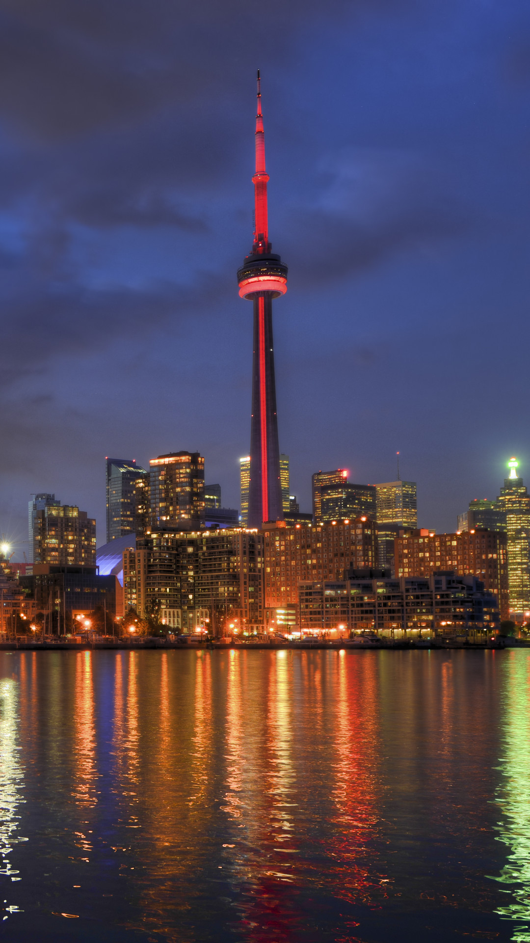 1080x1920 Toronto Lake Canada City Night View iPhone wallpaper iPhone