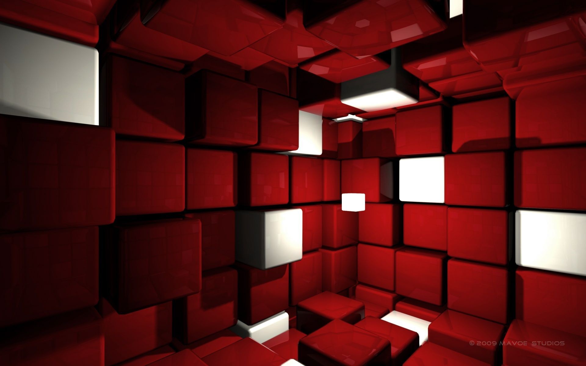 1920x1200 Room with Red Cubes