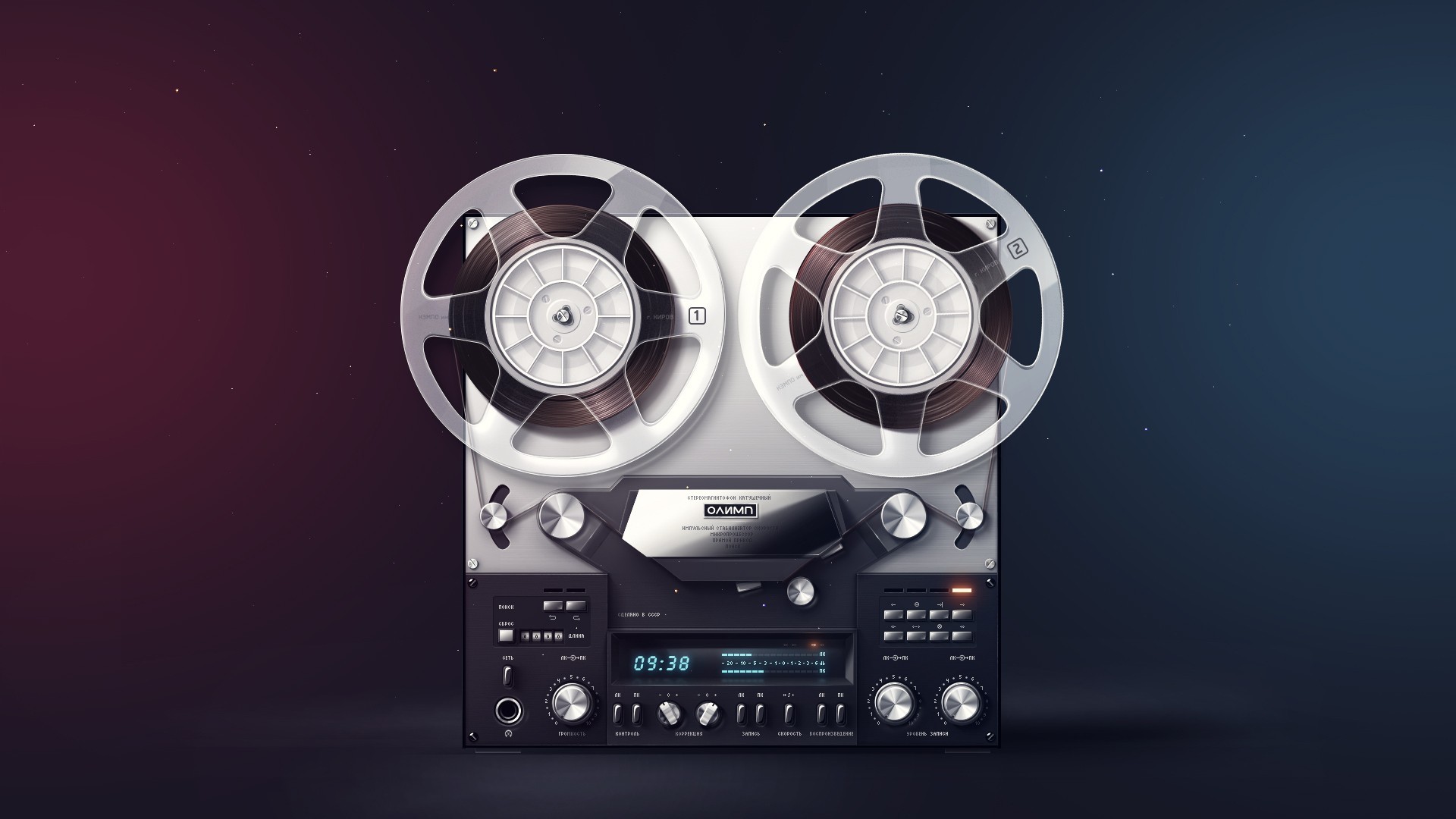 1920x1080 vintage studio retro coil tape stereo buttons 