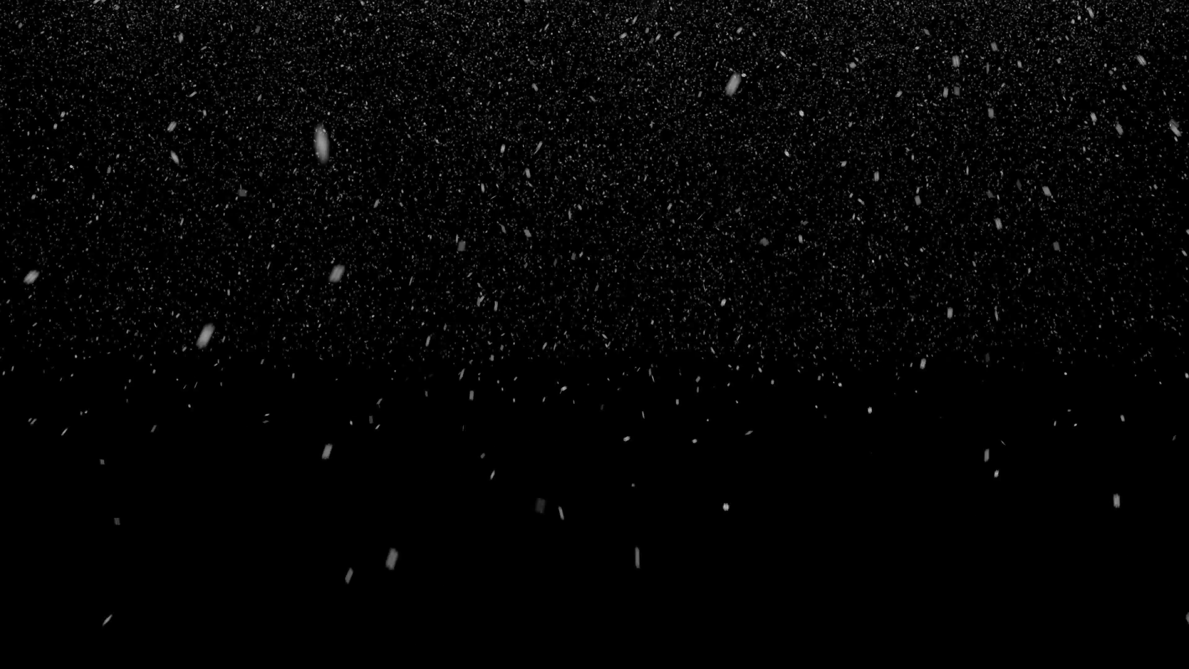 3840x2160 Subscription Library Falling Snow on black background