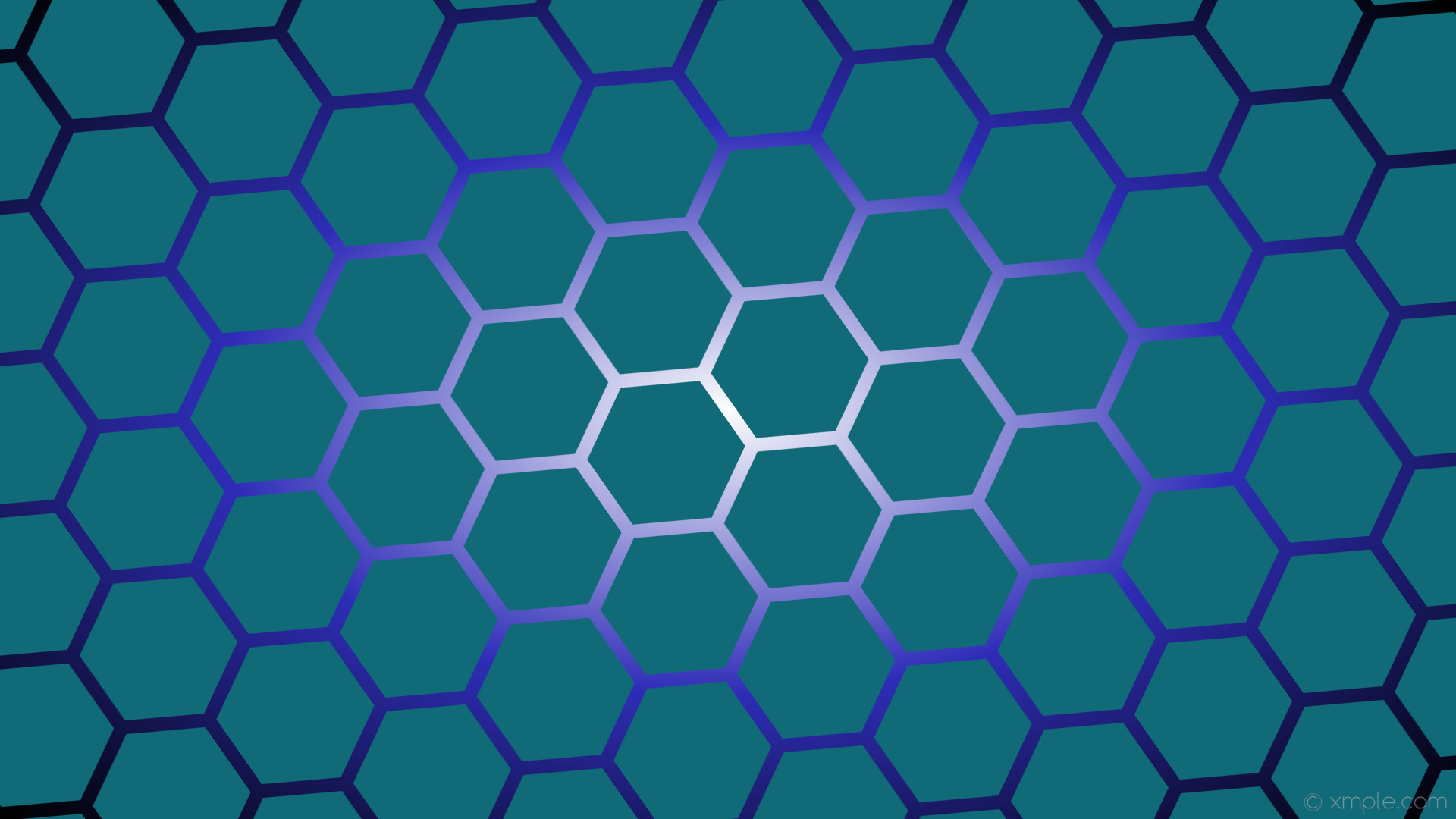 1920x1080 wallpaper glow hexagon gradient black white cyan blue #106a78 #ffffff  #2f2cb8 diagonal 35