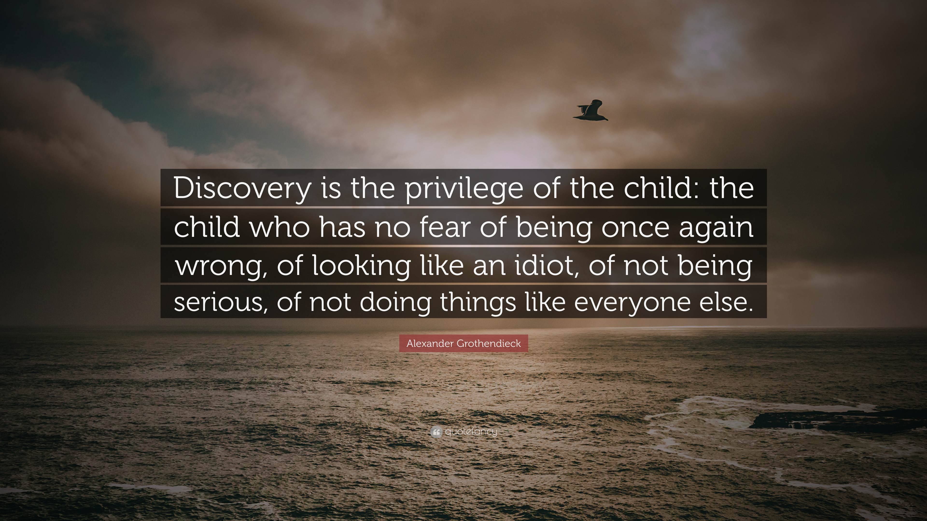 3840x2160 Alexander Grothendieck Quote: “Discovery is the privilege of the child: the  child who