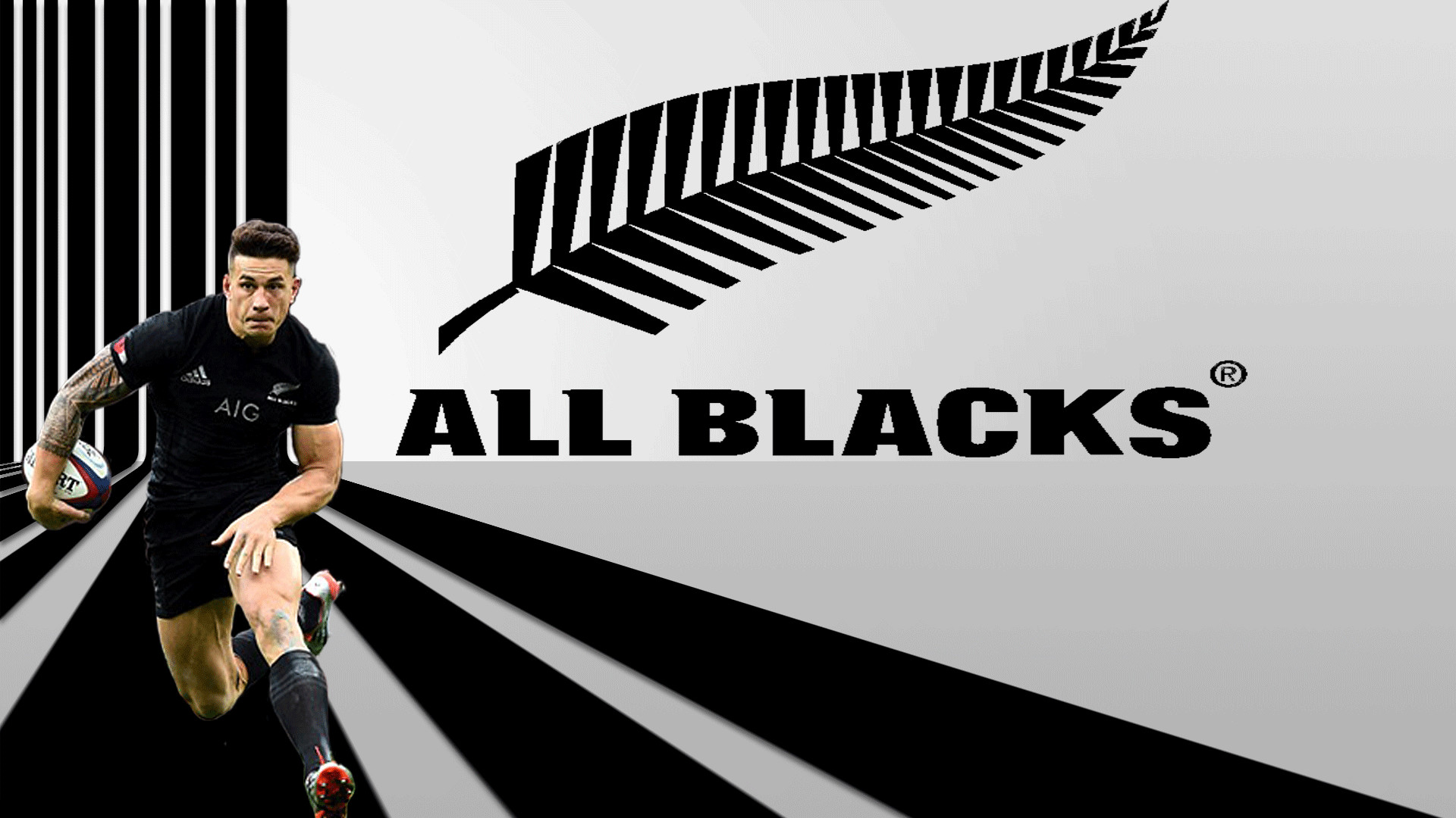 1920x1080 All Blacks rugby - Sonny Bill Williams - Poster created by Gordon Tunstall  using Adobe Photoshop