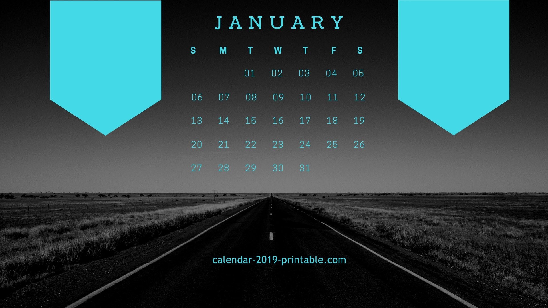 1920x1080 january 2019 dark road calendar wallpaper