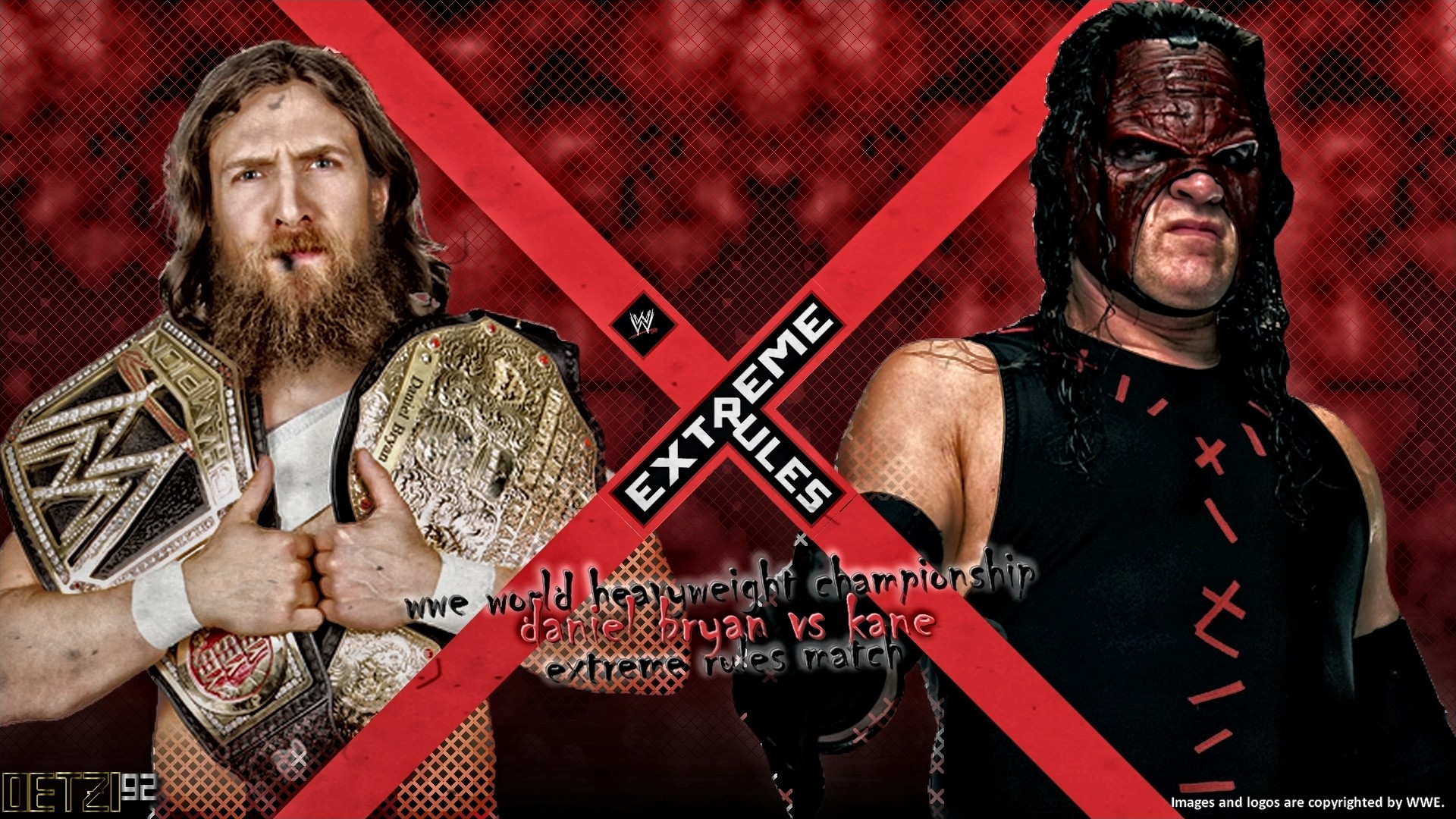 1920x1080 ... Extreme Rules 2014 - Daniel Bryan vs Kane by Oetzi92