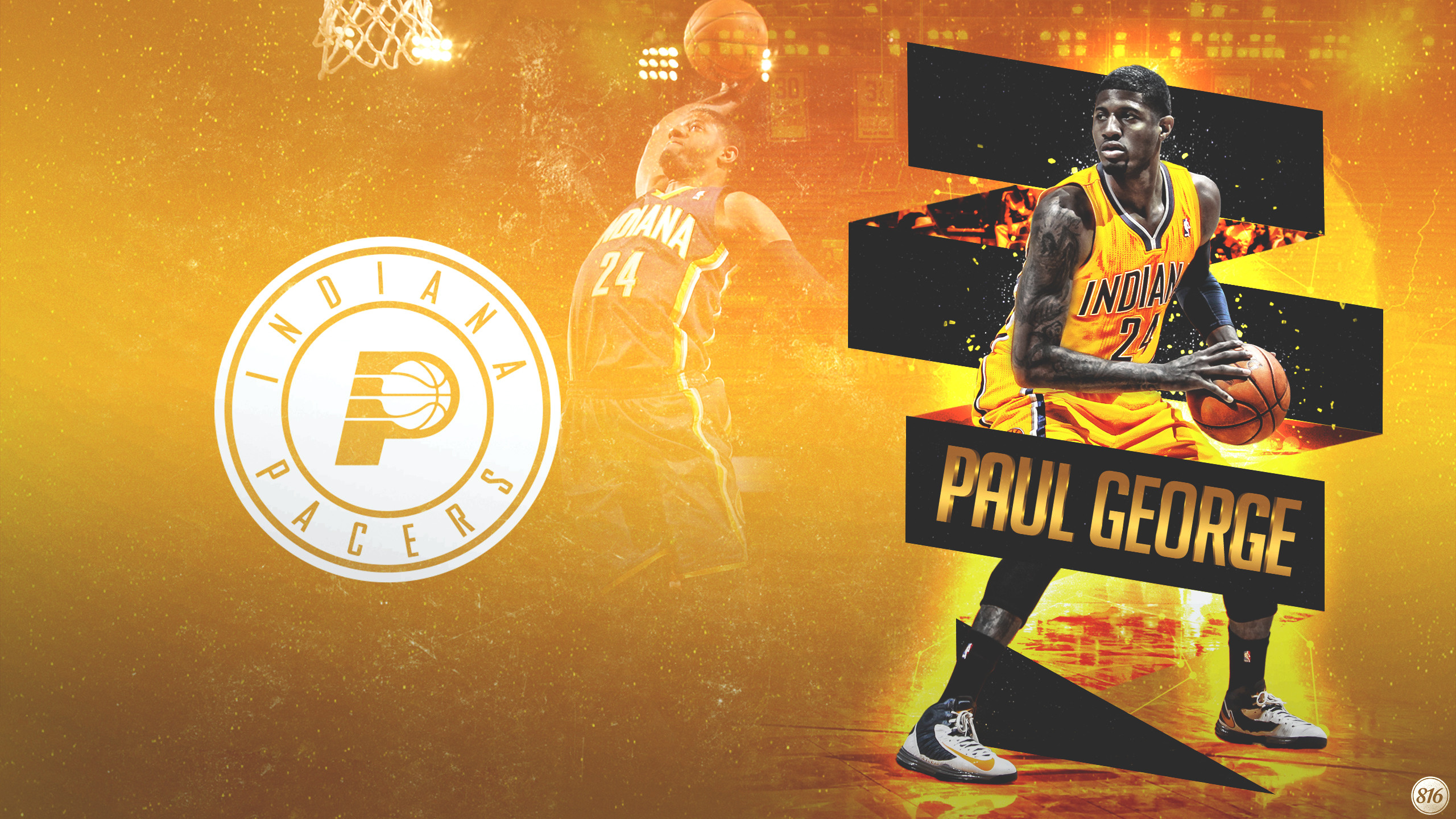2560x1440  Wallpaper paul george, indiana, pacers, basketball, nba