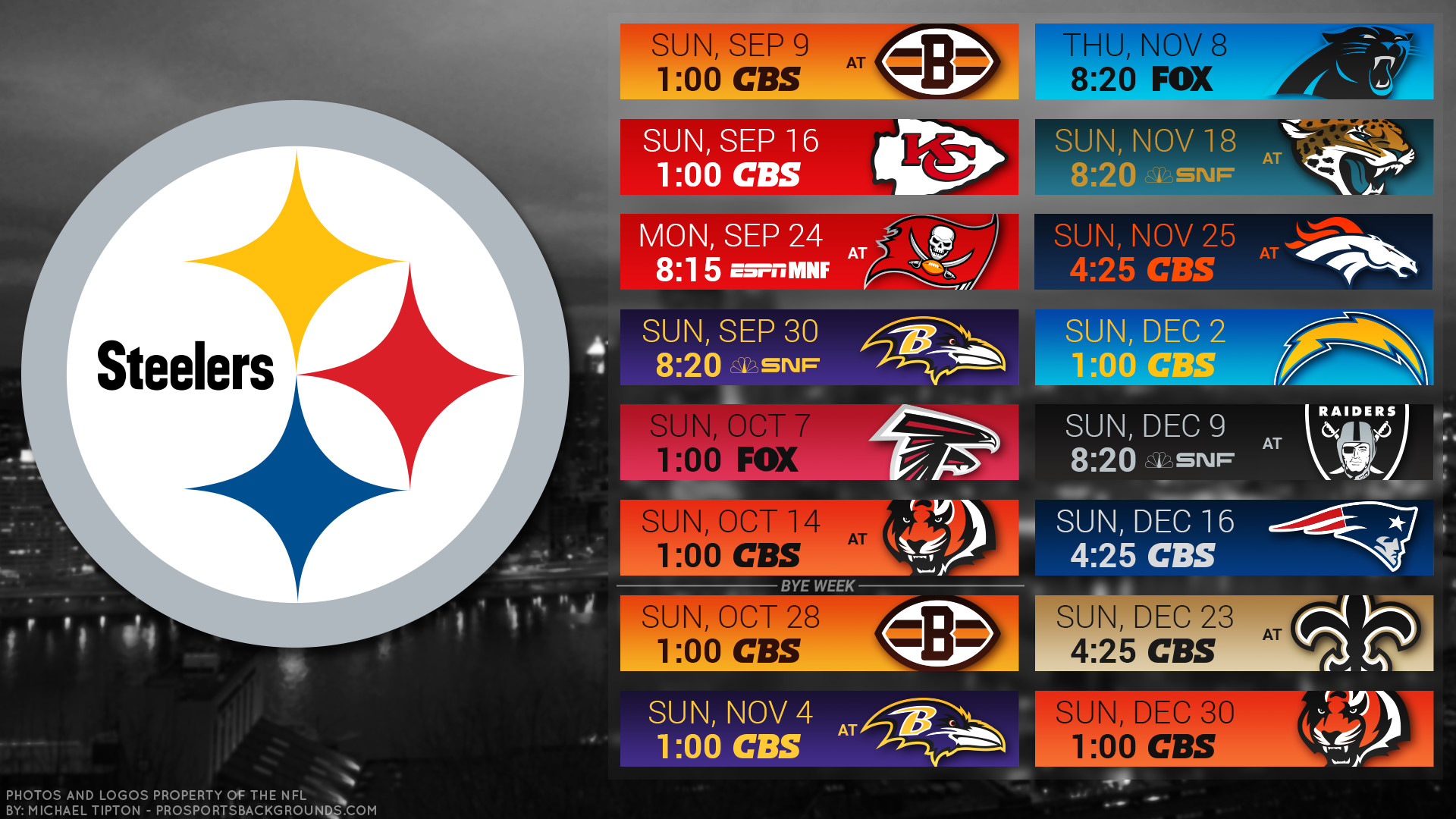 1920x1080 Pittsburgh Steelers 2018 schedule city logo wallpaper free for desktop pc  iphone galaxy and andriod printable