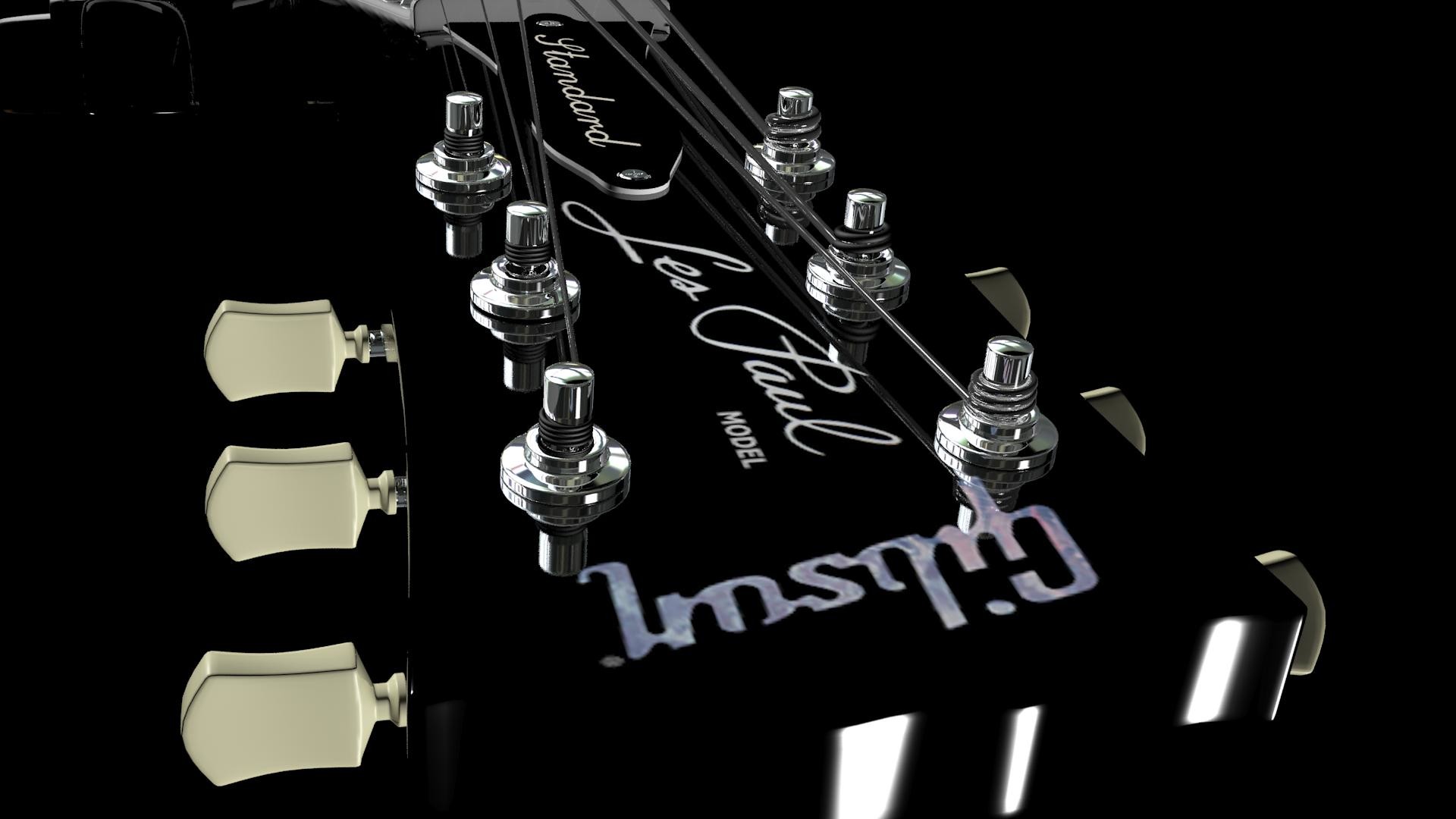 1920x1080 3D Electric Guitar (Les Paul Standard) – 3dsmax 2012 Â» Les Paul Guitar  Headstock