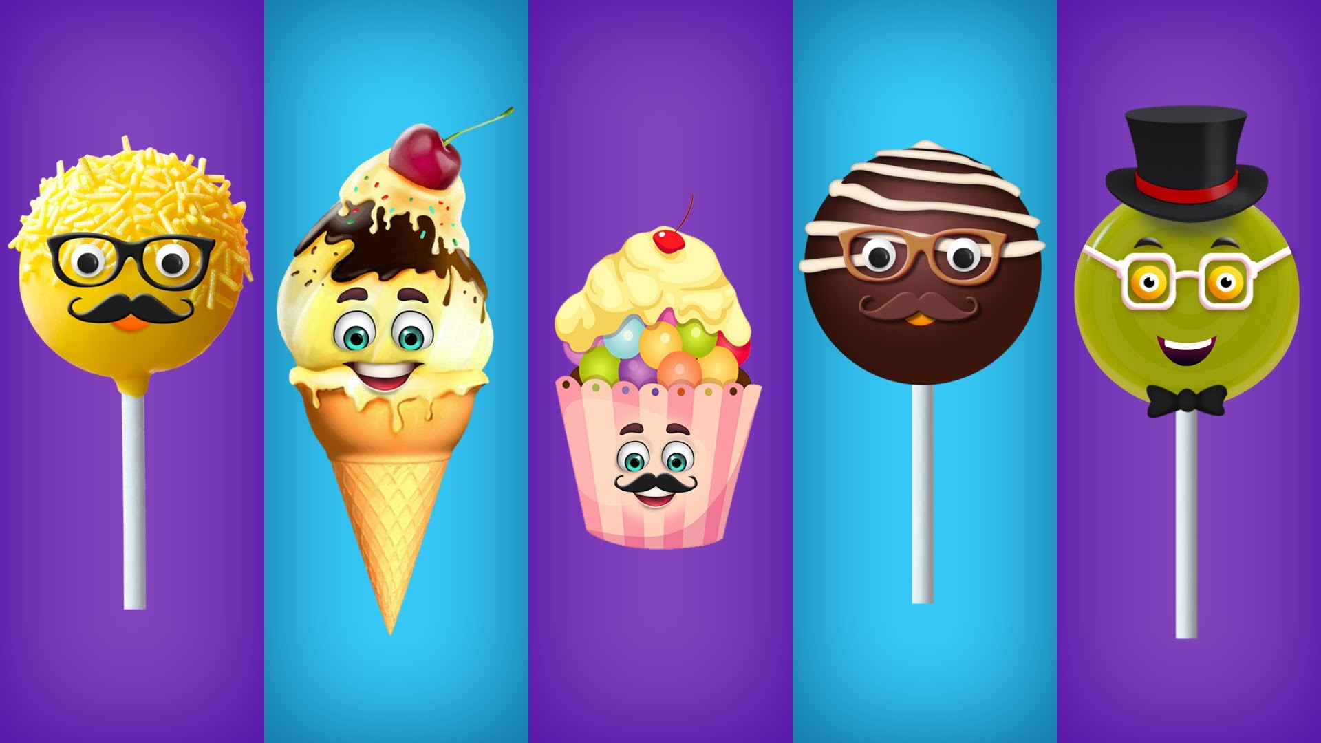 1920x1080 Cake Pop, Ice Cream, Cup Cake, Chocolate and Lollipop Finger Family Songs -  YouTube